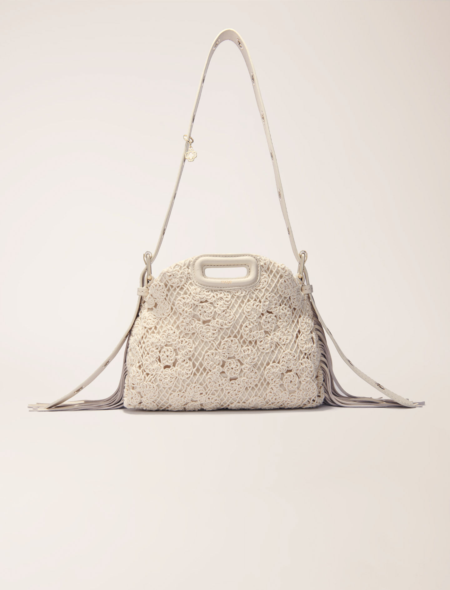 Metallic leather Miss M Mini bag Black / Gray For Women | Maje