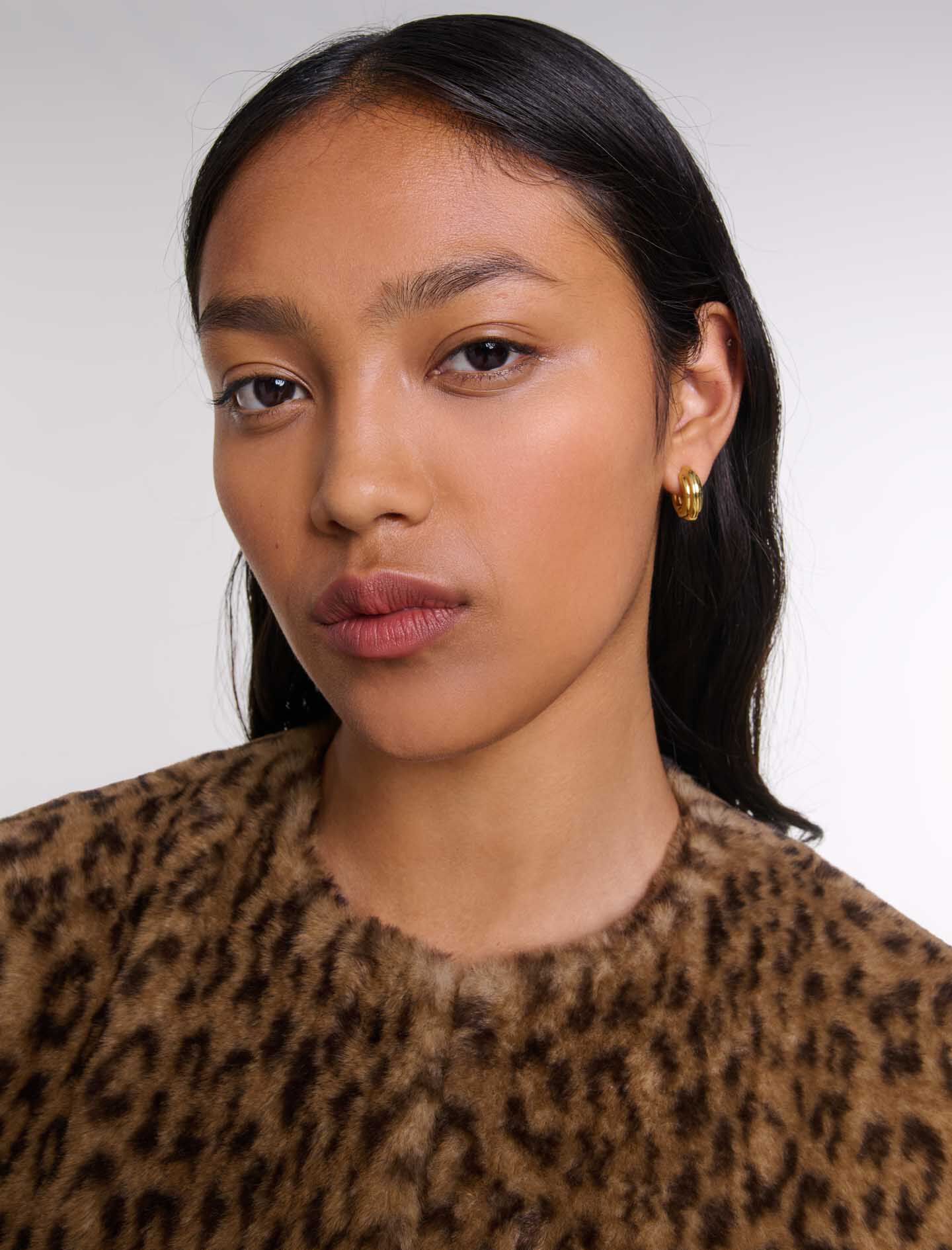Cropped faux fur jacket Brown For Women | Maje Cropped faux fur jacket Brown For Women | Maje