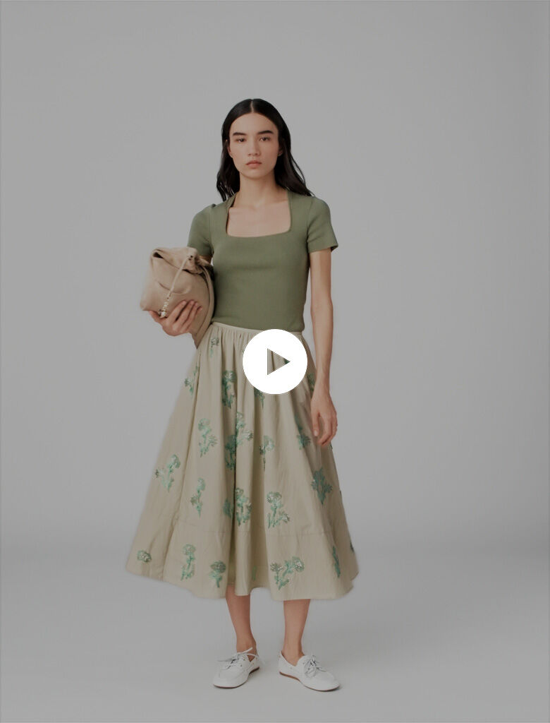 Beaded technical skirt Natural For Women | Maje