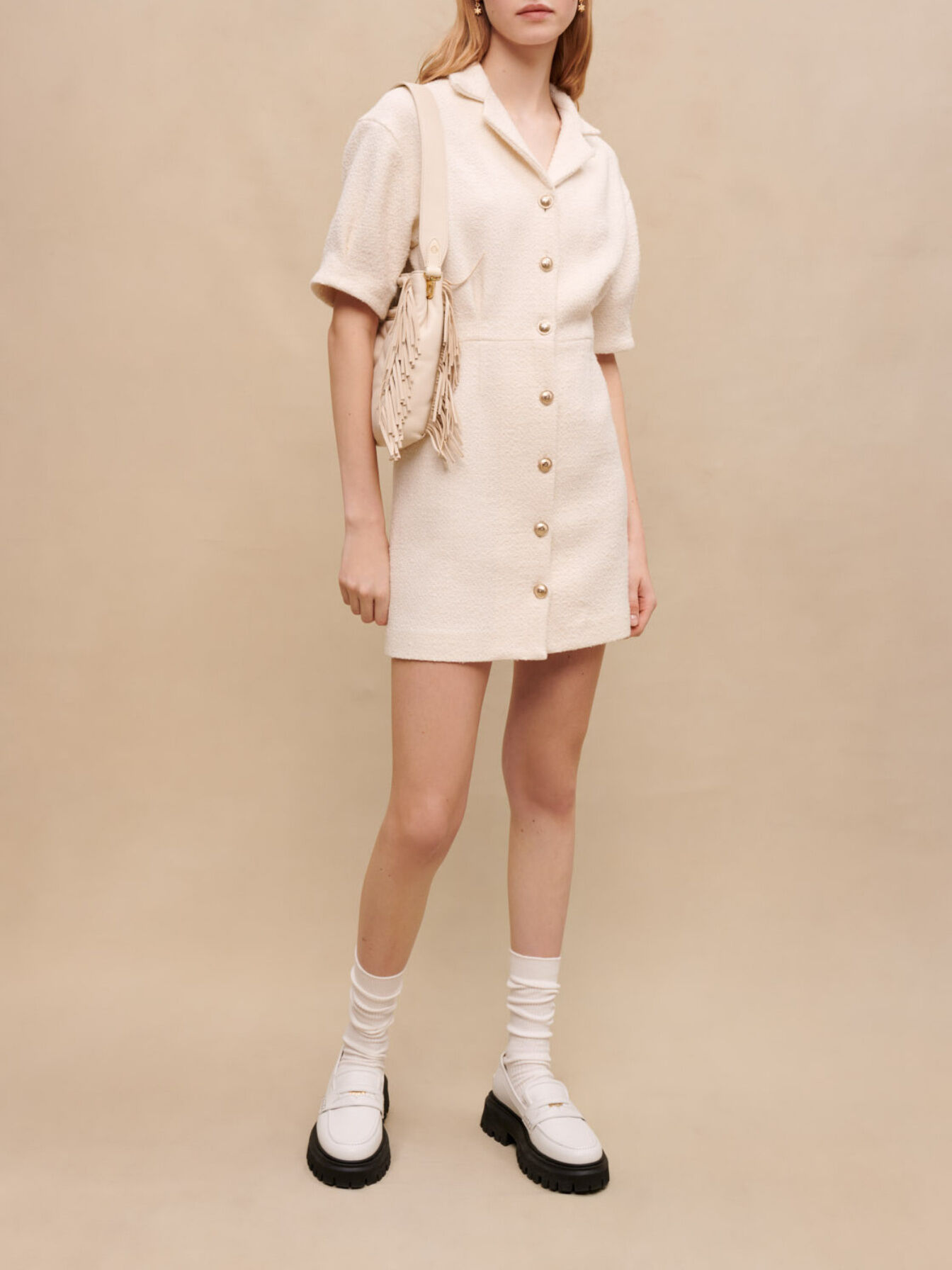 BIRTHDAY BASH | ♡ ▽TWEED CLARISSE PEARL BUTTON TOPS COLOR