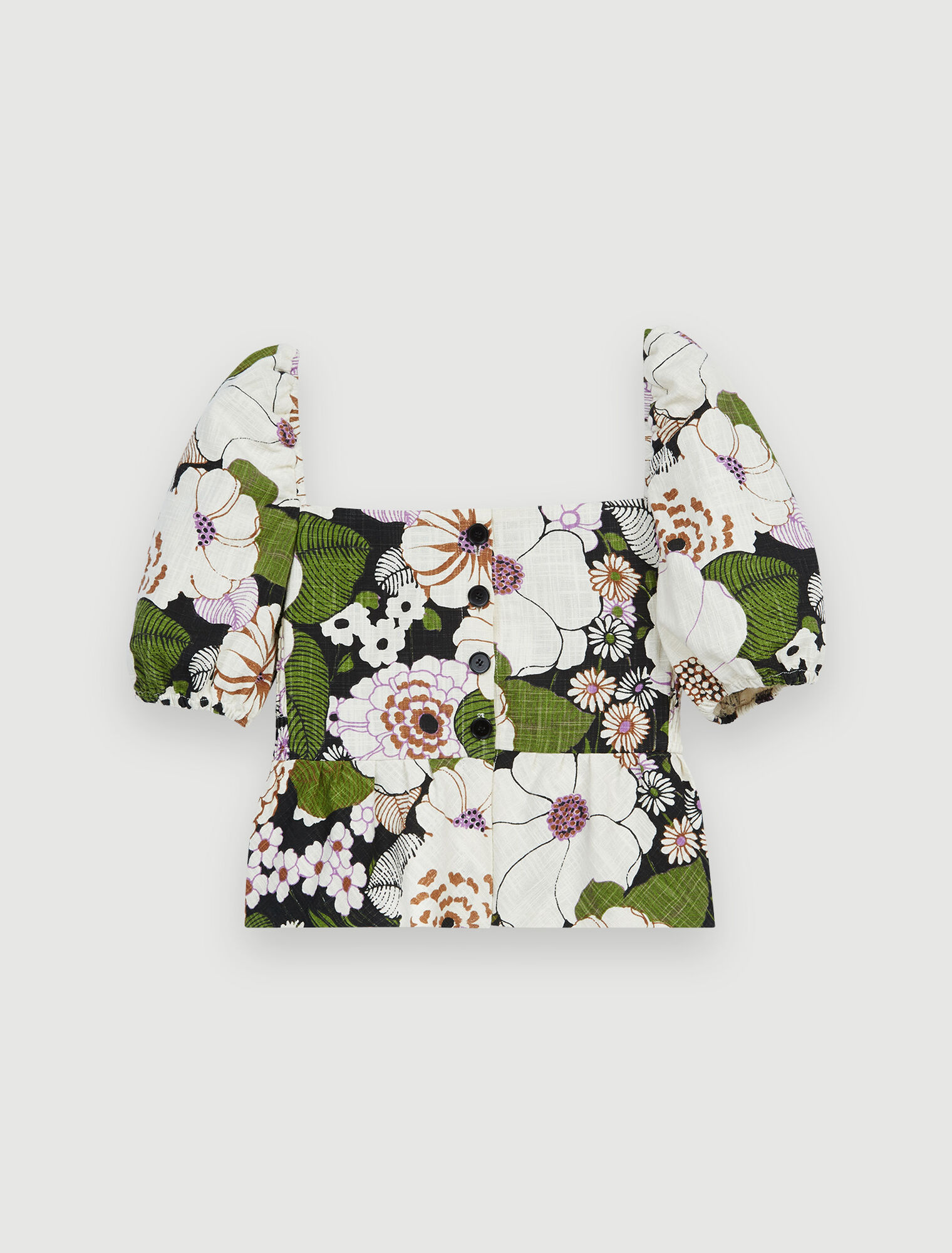 70's floral print top
