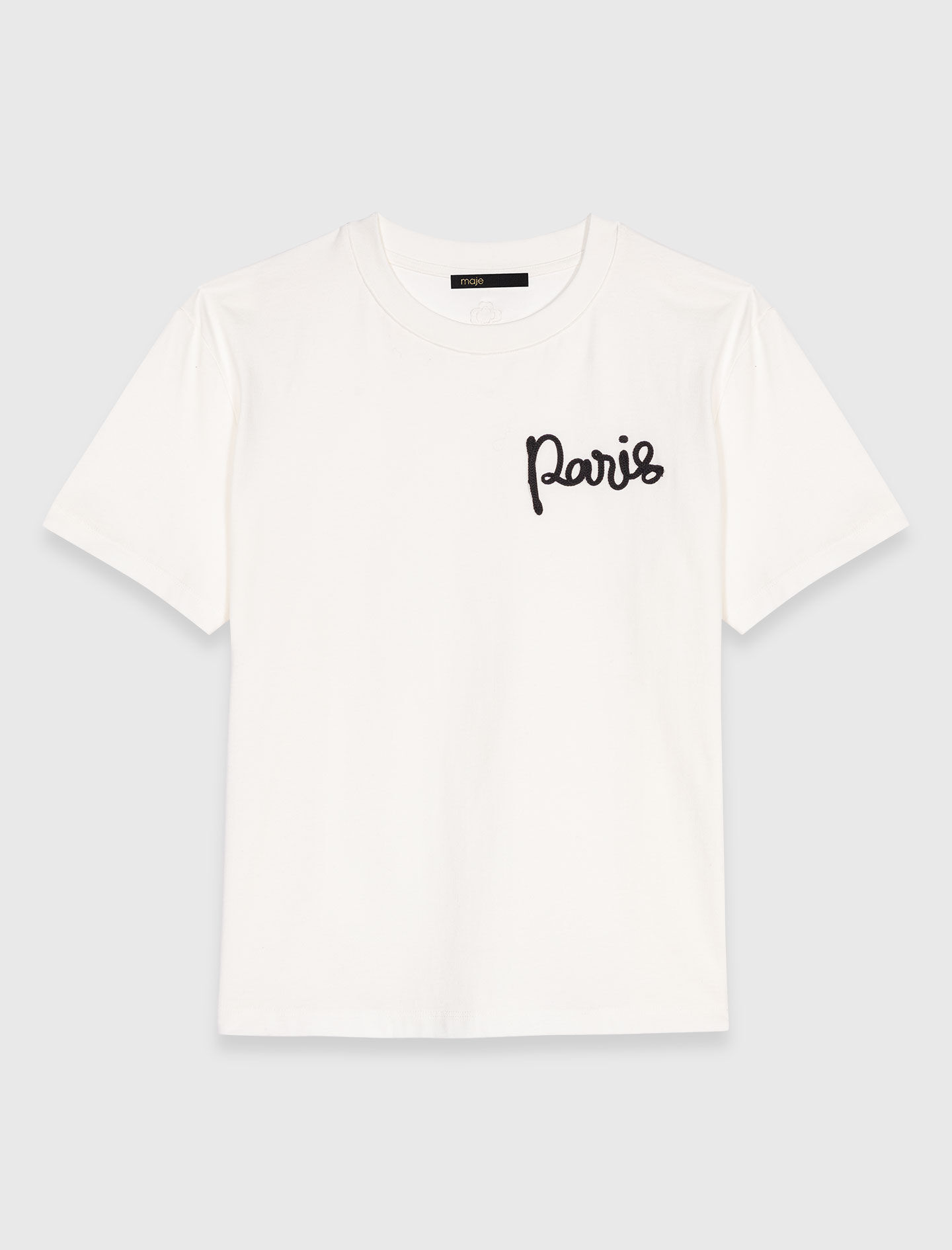 お歳暮 2025 T-shirt with Maje | Women For White logo Paris embroidered トップス