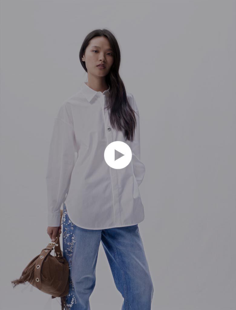 Oversized poplin shirt White For Women | Maje