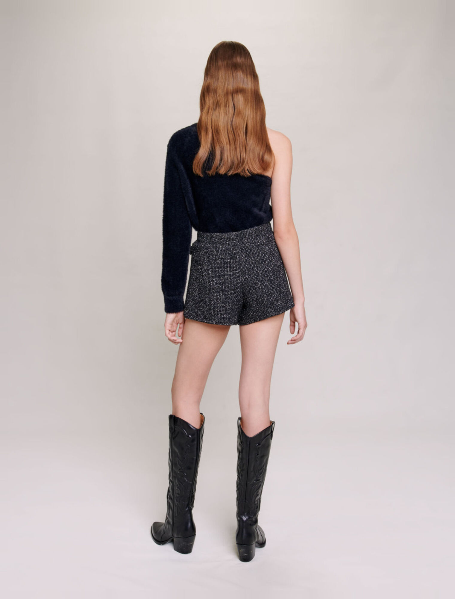 Glittery tweed shorts