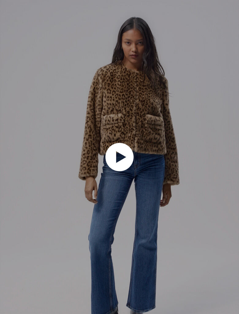 Maje cropped faux fur jacket 2025