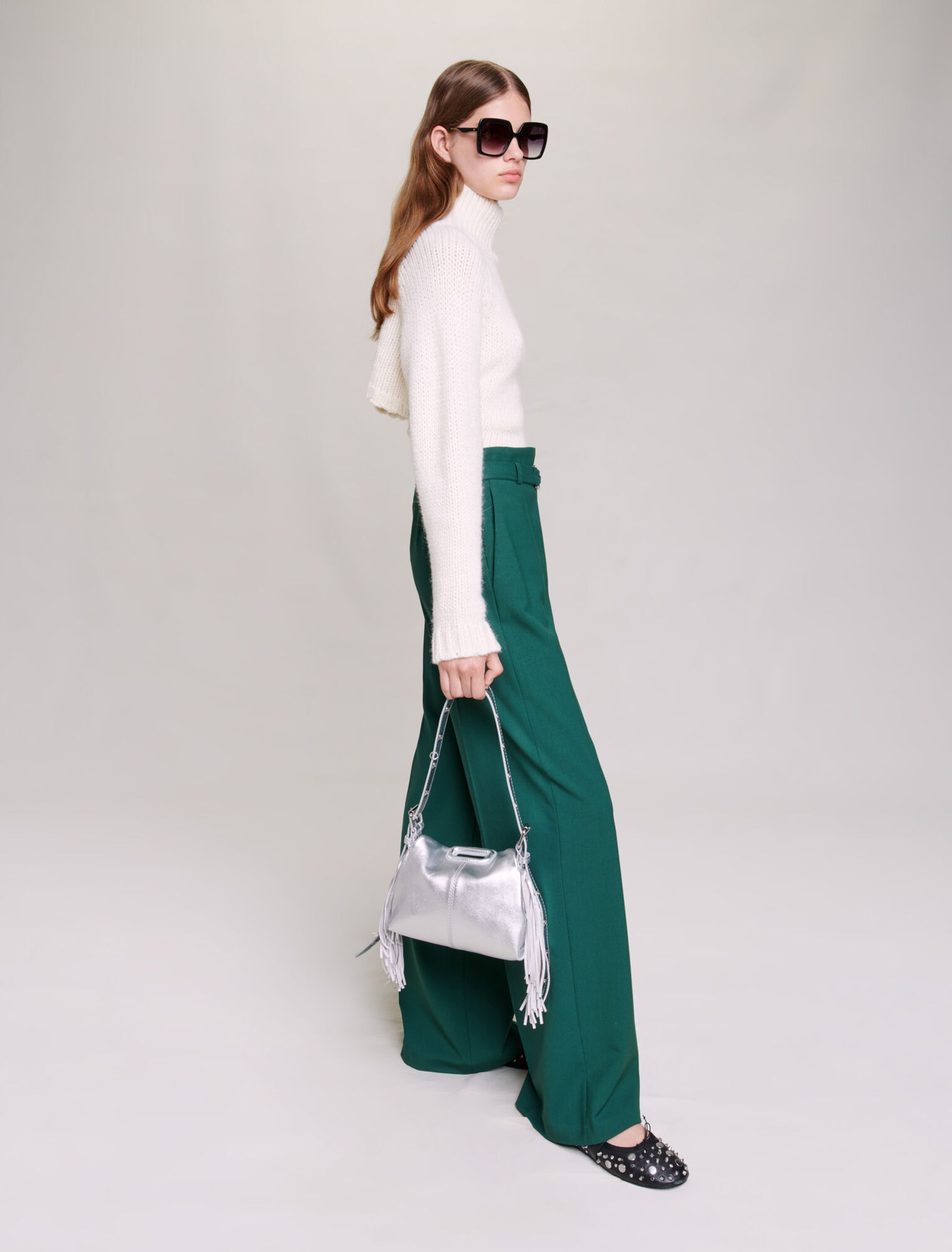 Wide-leg suit trousers