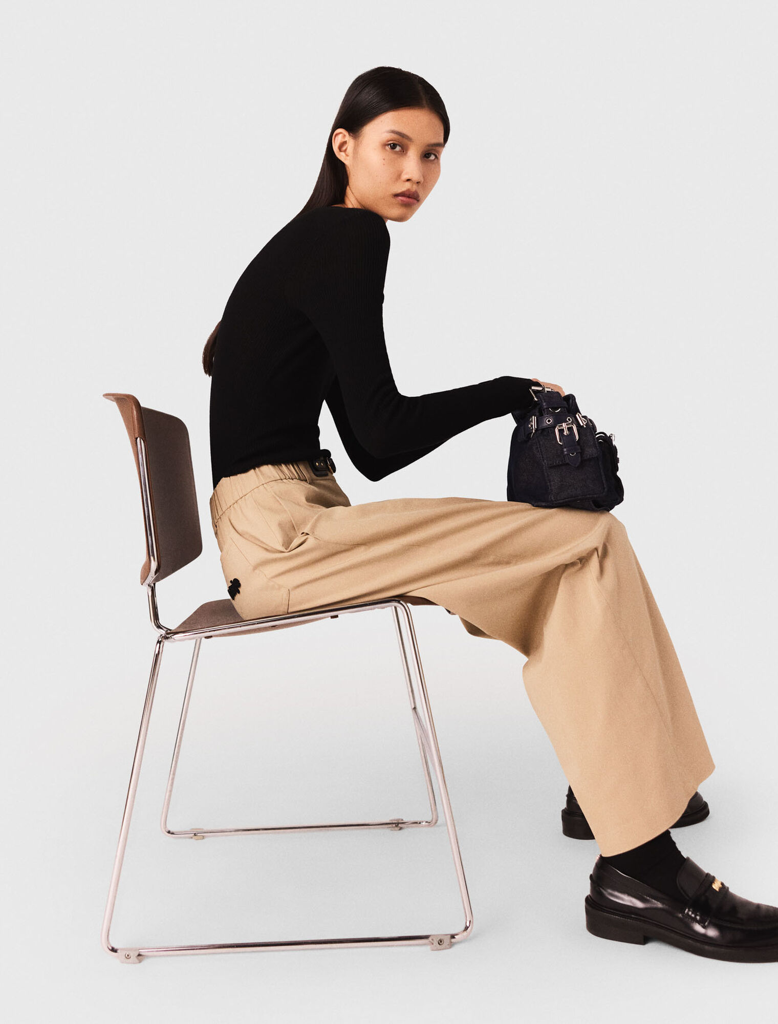 Wide-leg cotton pants