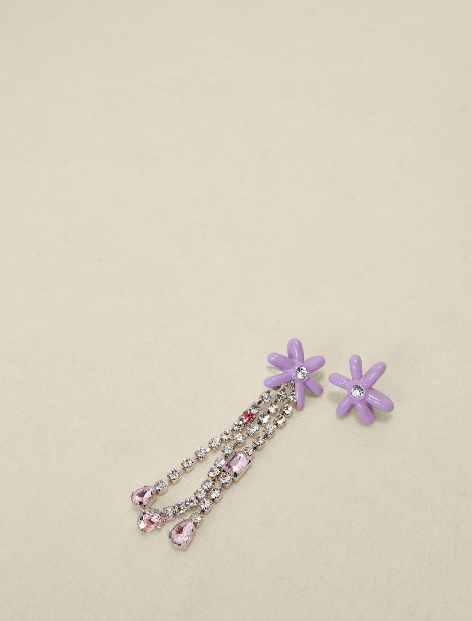 Mauve flower earrings