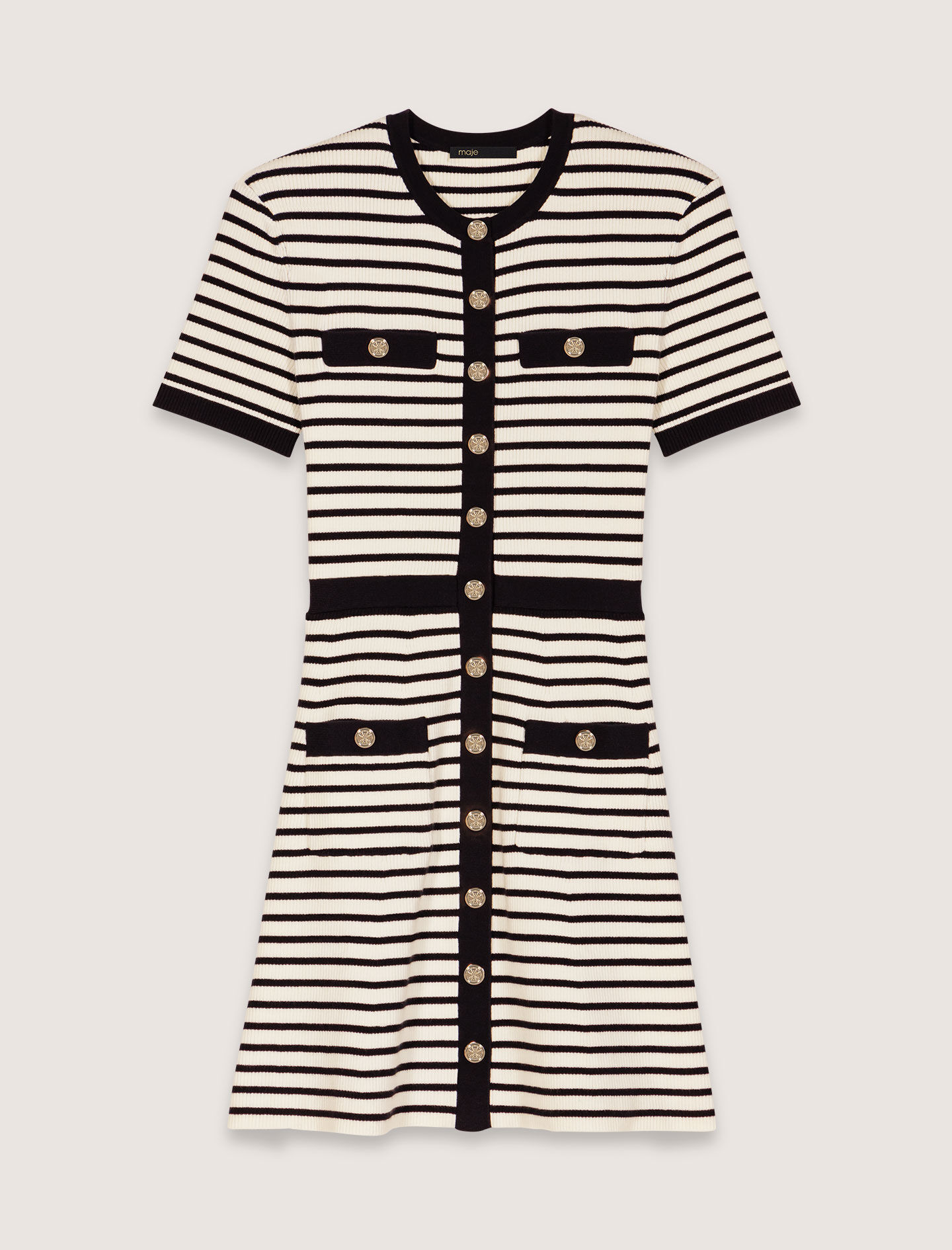 Rib knit mini dress Blue For Women | Maje