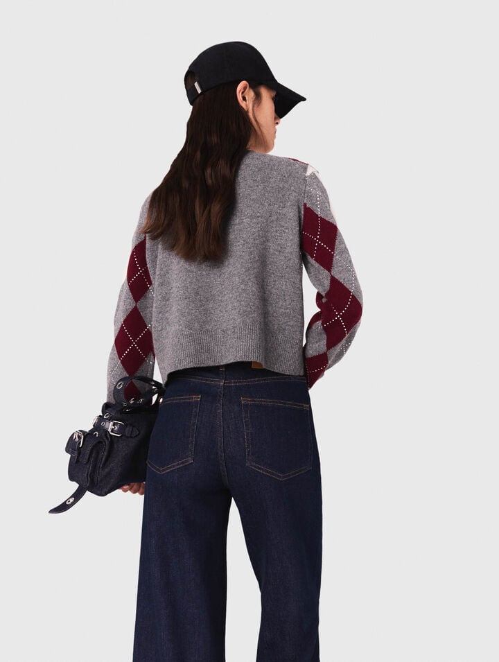 Argyle crop jumper