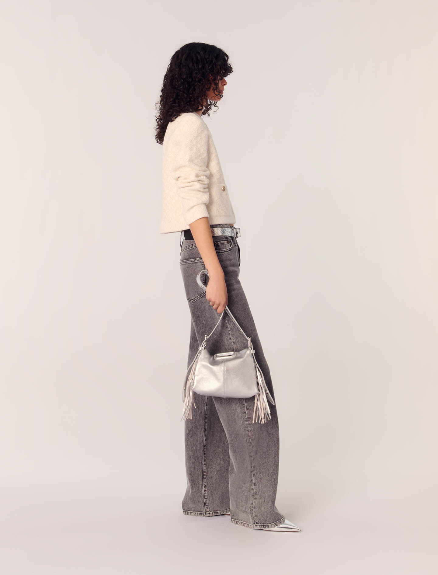 Short tweed-effect cardigan White For Women | Maje Short tweed-effect cardigan White For Women | Maje