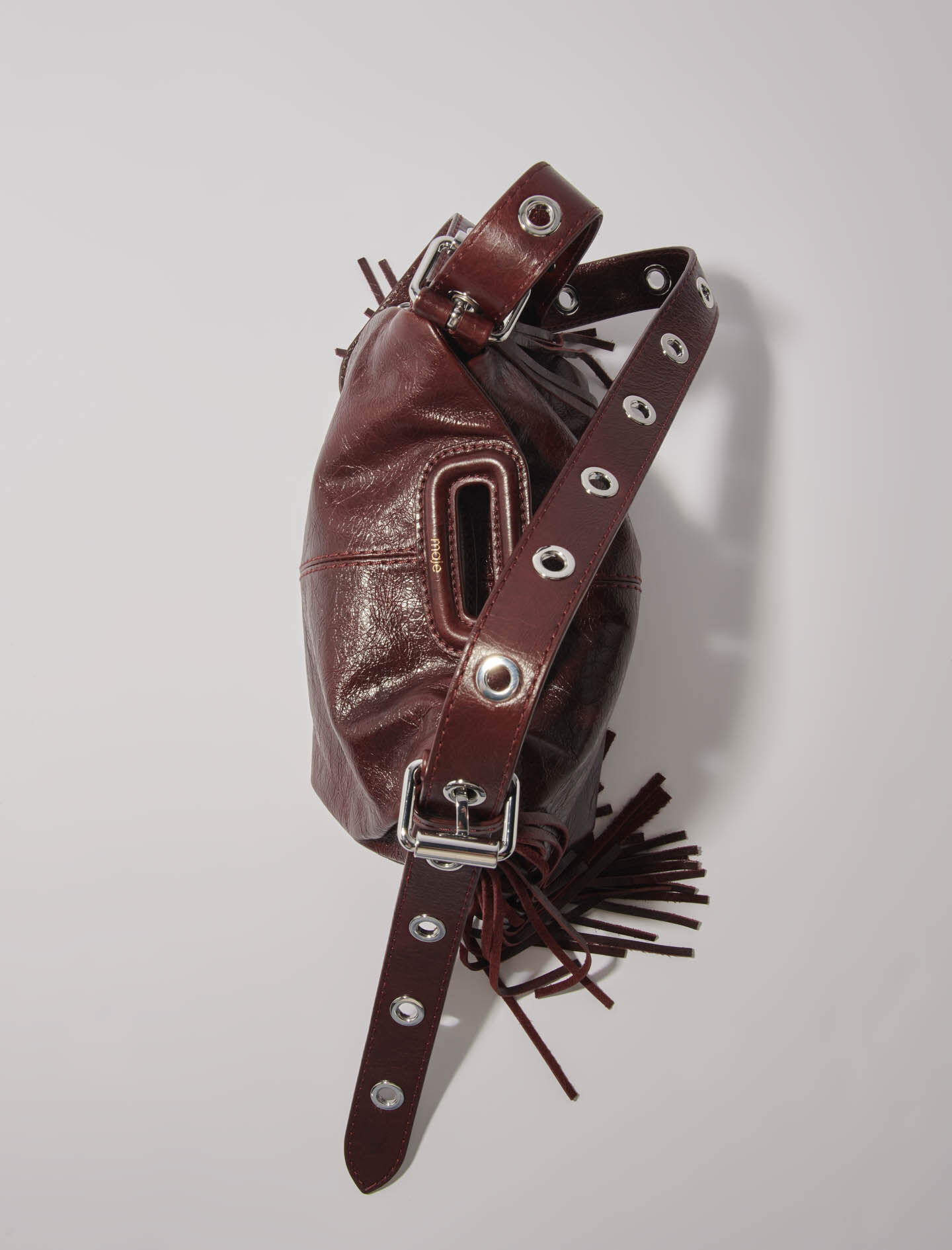 Crackled leather Miss M Mini bag Red For Women | Maje