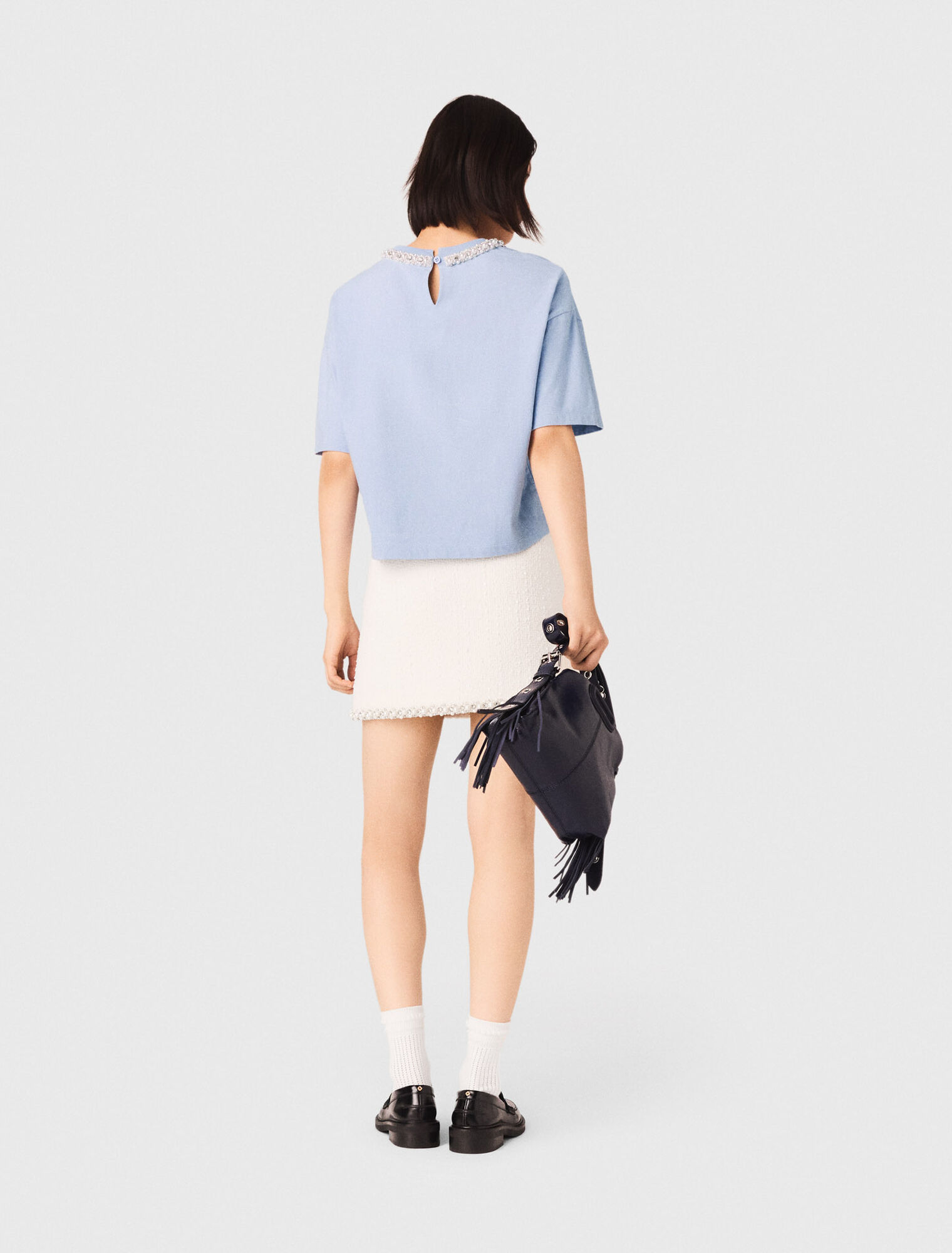 Jewellery neck T-shirt