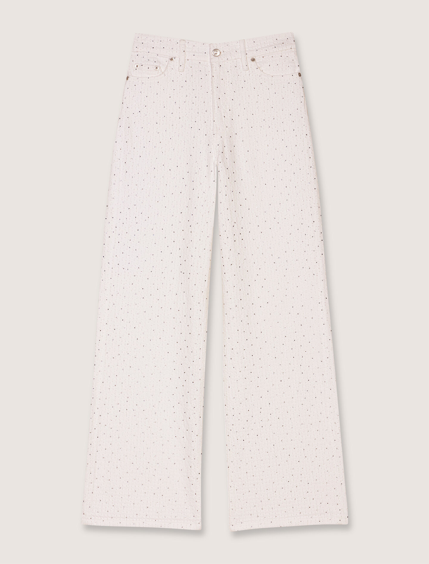 人気TOP Wide-leg rhinestone Maje | Women For White jeans 財布・ケース・小物入れ