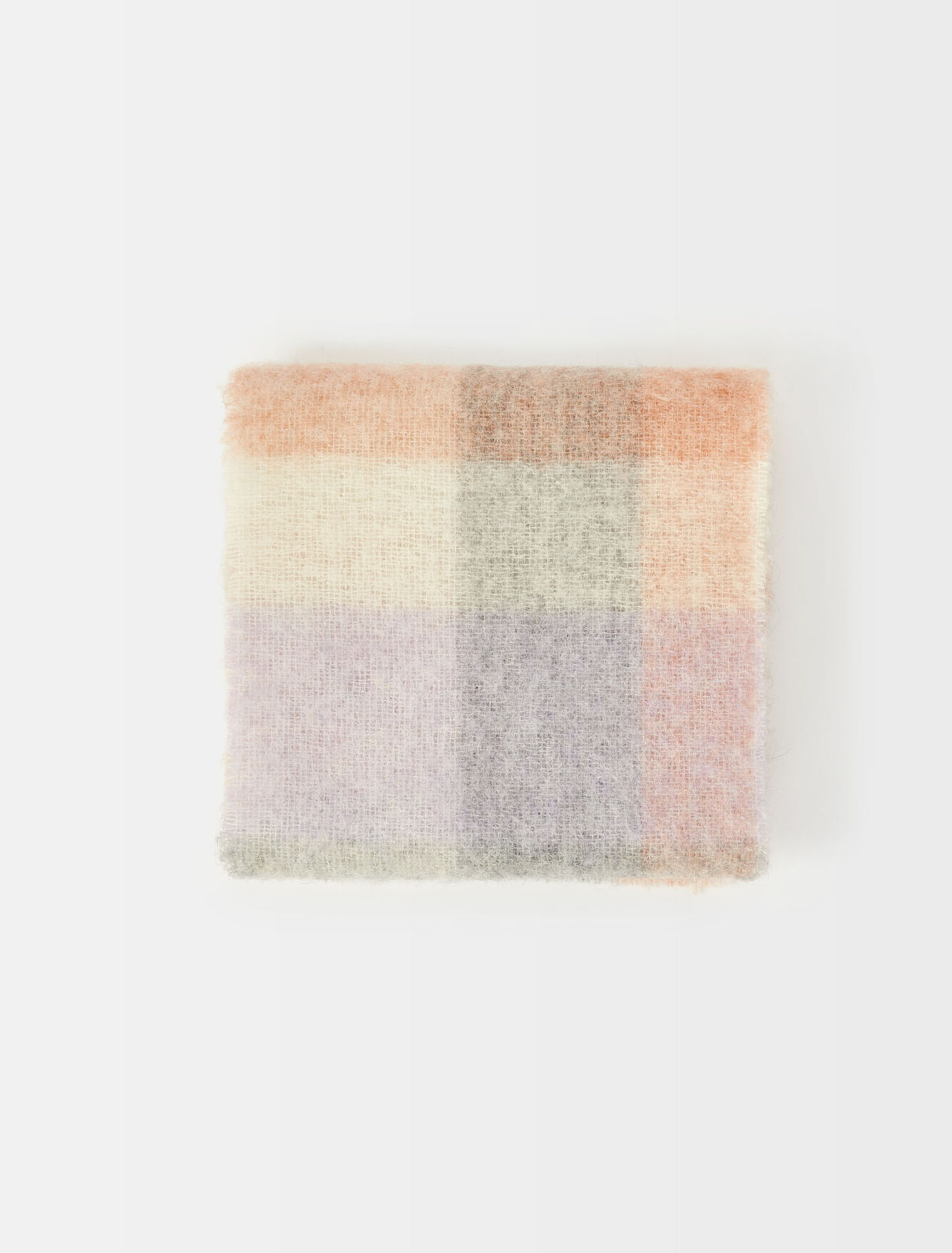 Checked wool and alpaca scarf