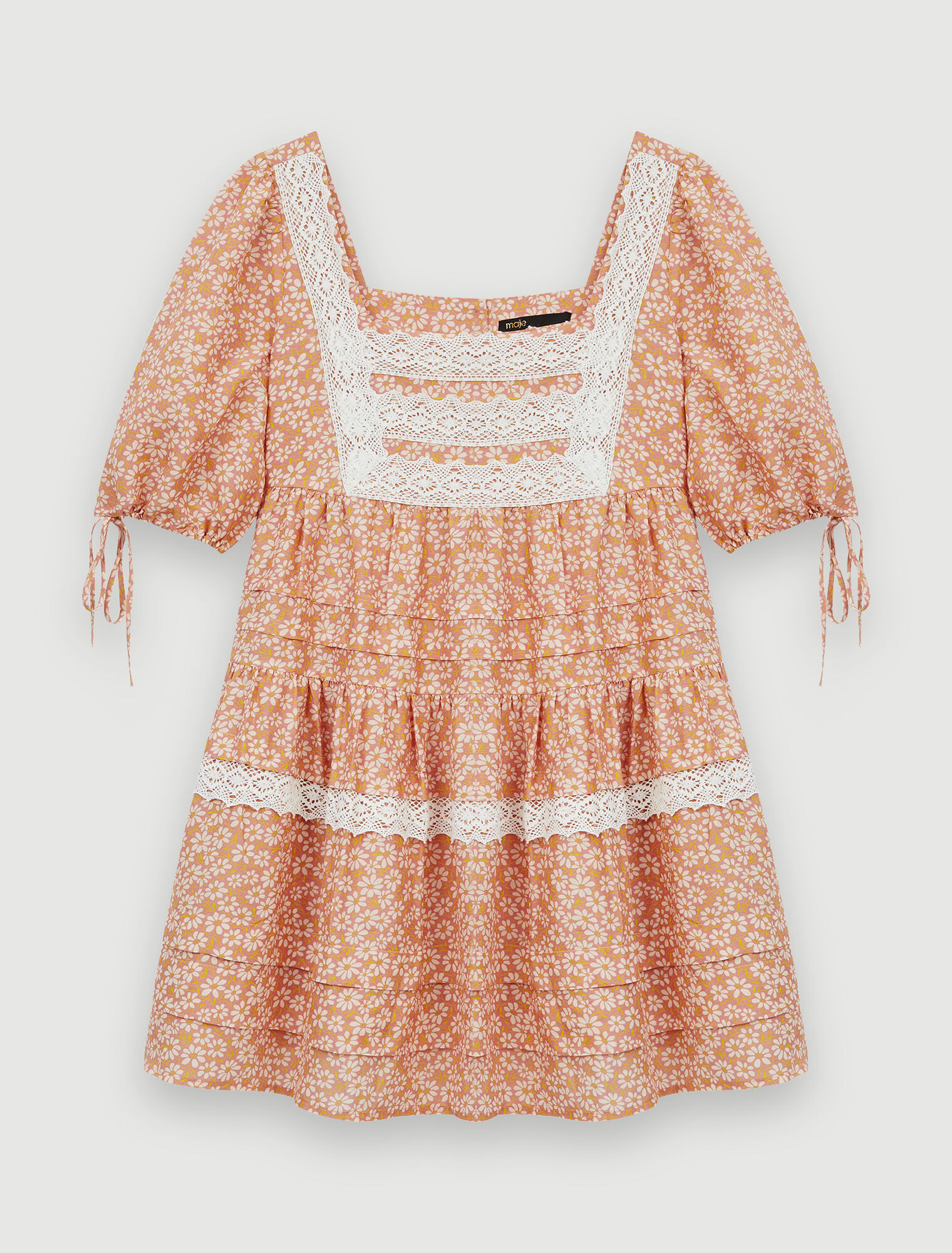 Printed lace braid dress