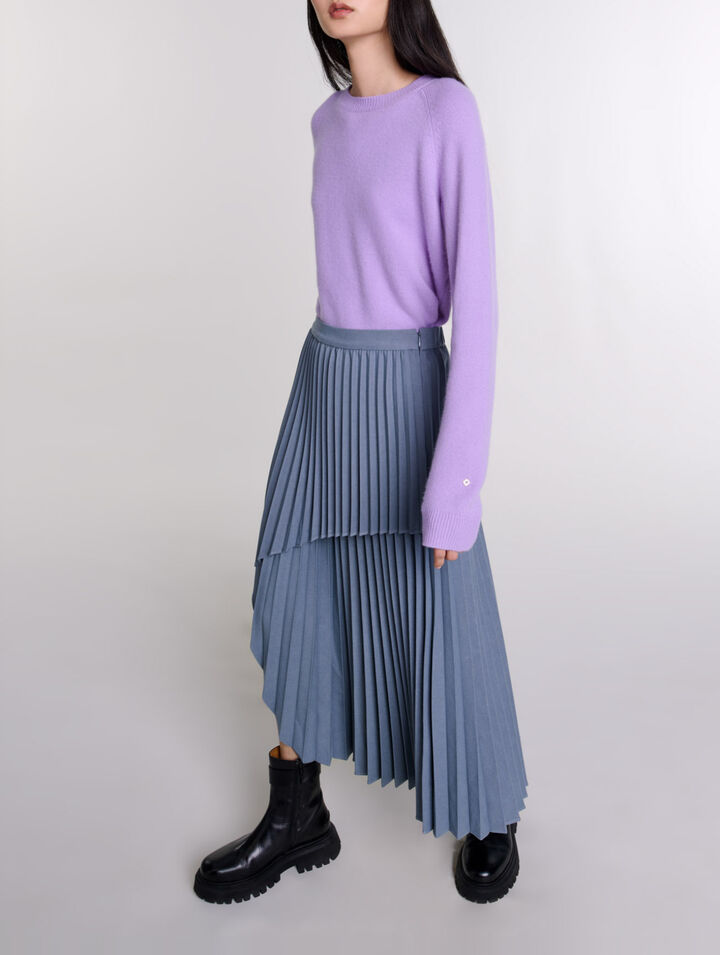 Asymmetrical pleated skirt