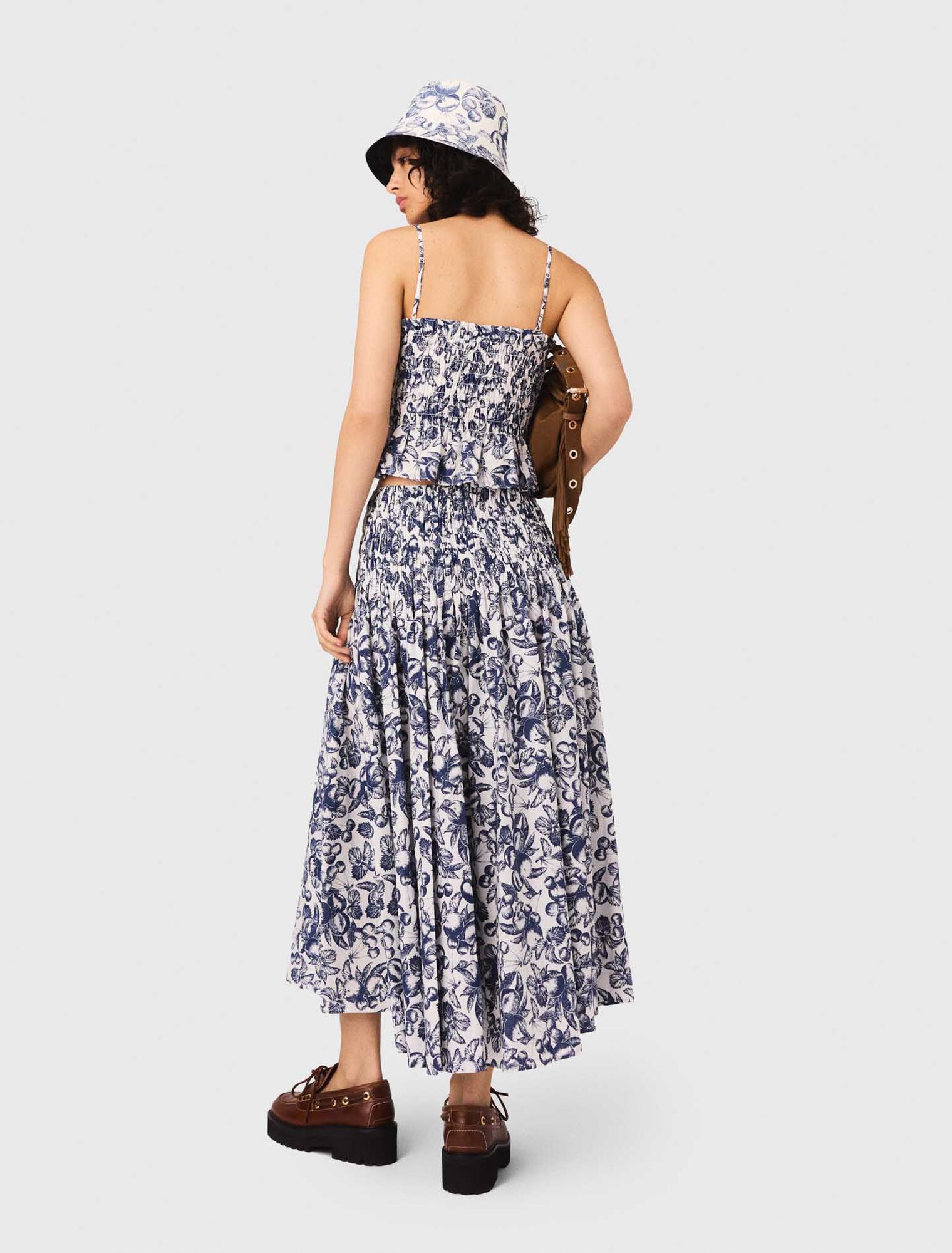 Fruit printed maxi skirt