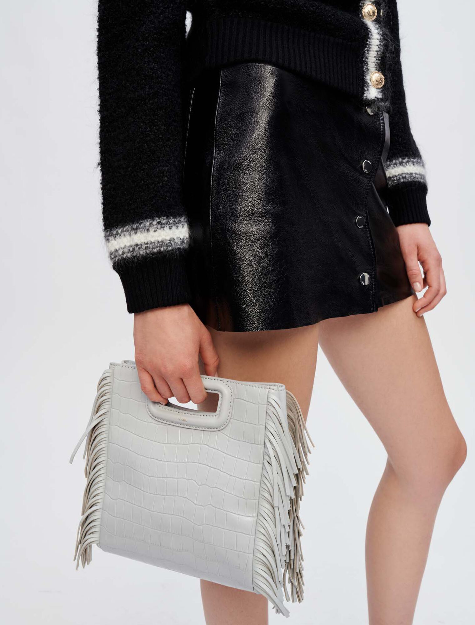 M bag in crocodile-effect leather