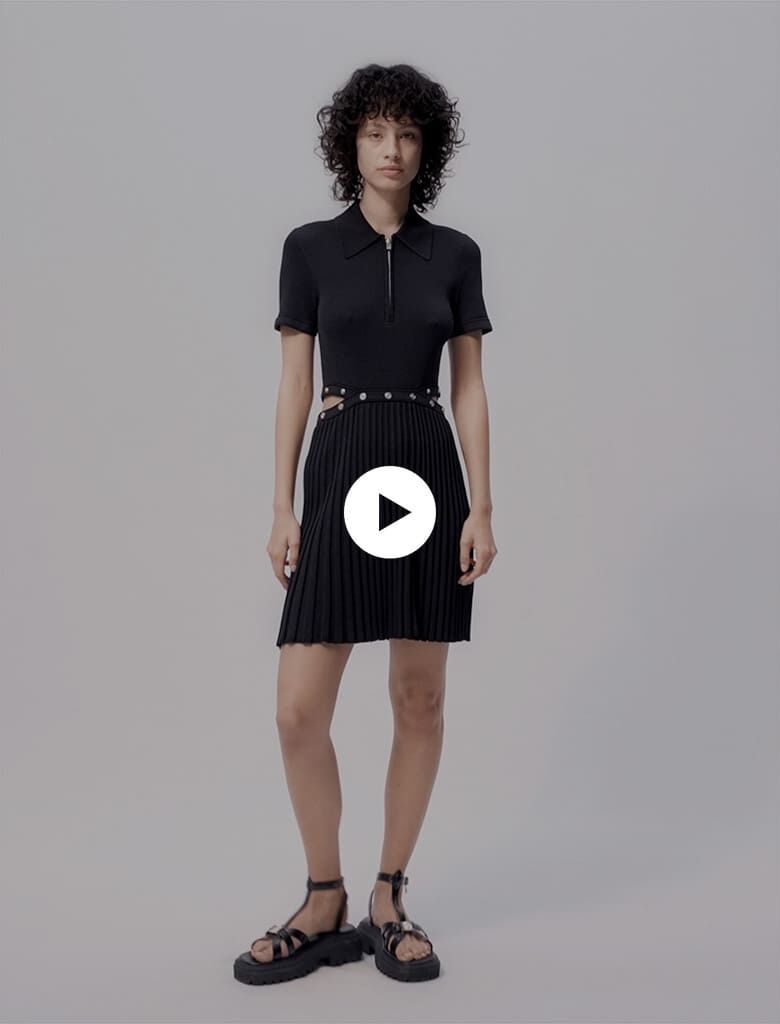 Short knit dress Black Gray For Women Maje