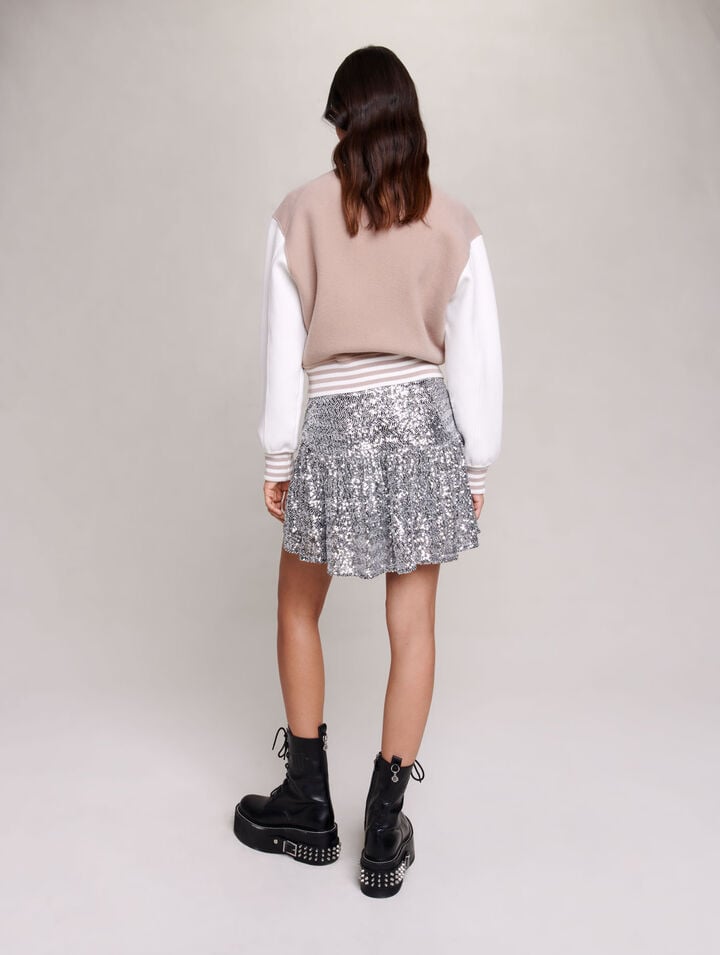 Knit bomber jacket with wool
