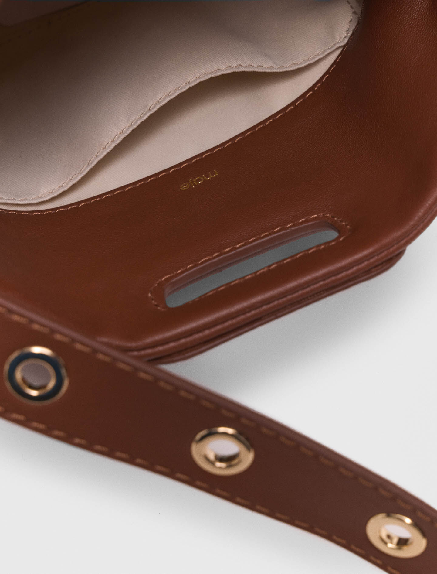 Miss M mini leather studded bag Brown For Women | Maje
