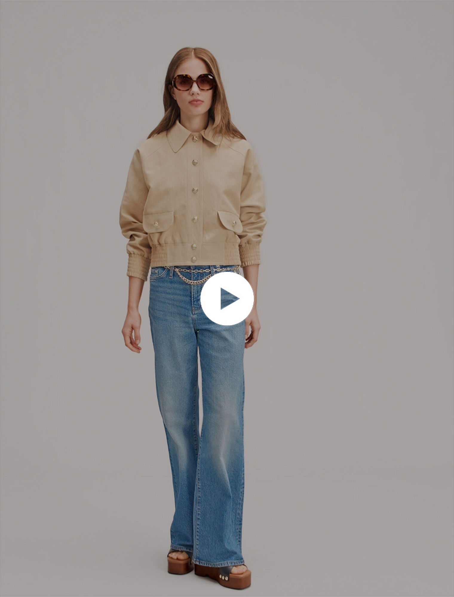 Linen and cotton bomber jacket
