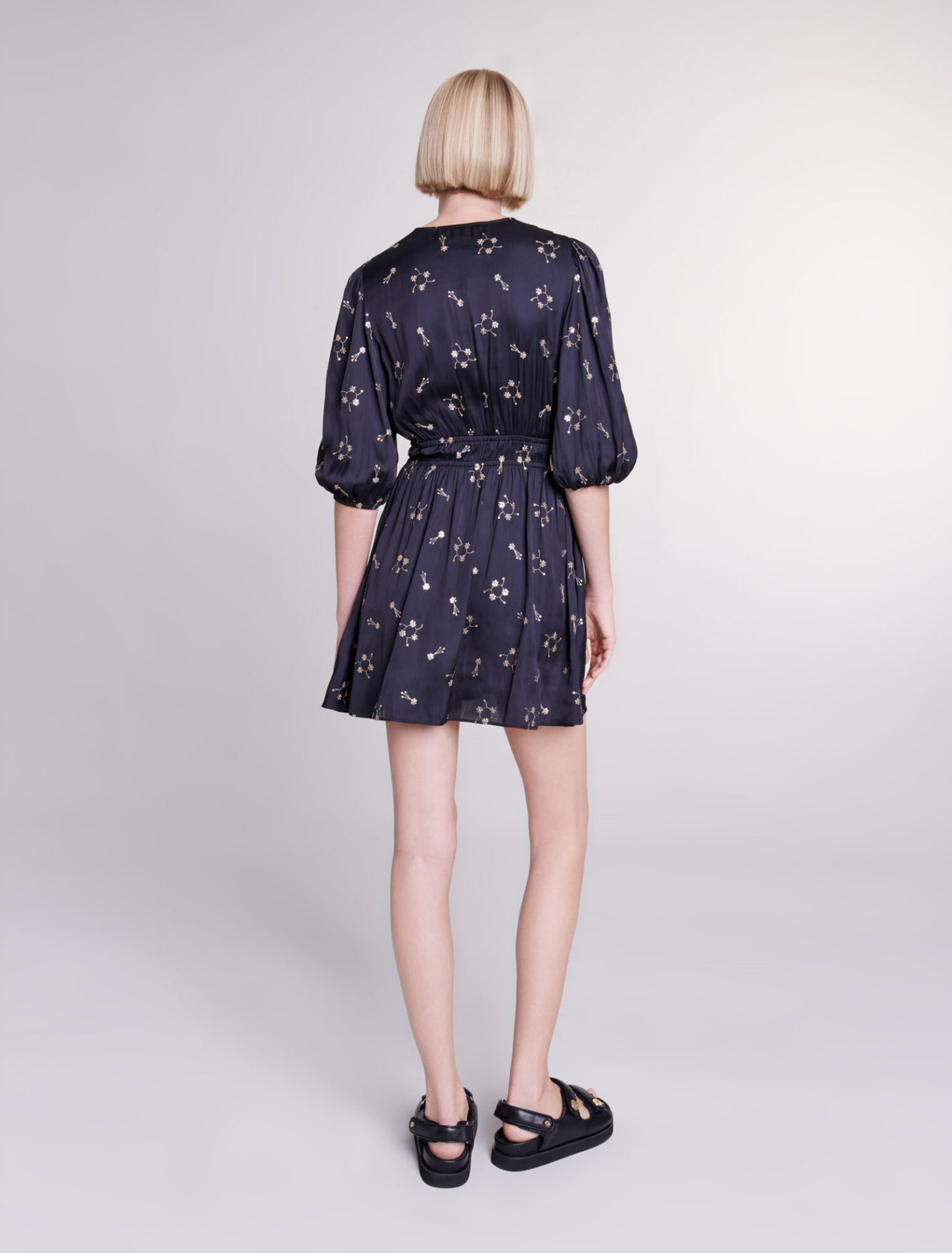 Short sequin-embroidered dress