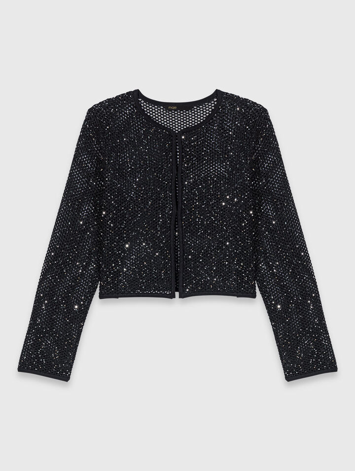 Rhinestone knit cardigan