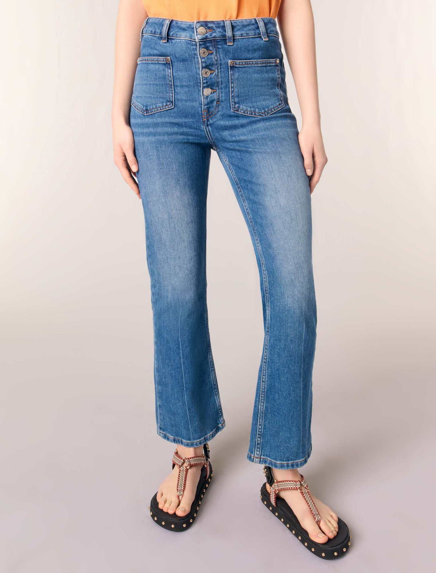 Jeans with button fly