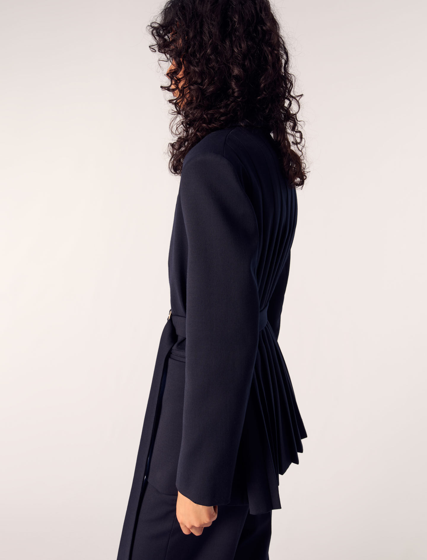 Suit jacket with pleated back Blue For Women | Maje