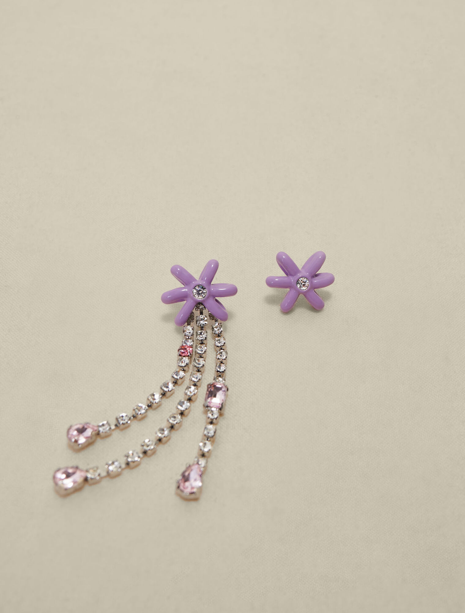 Mauve flower earrings