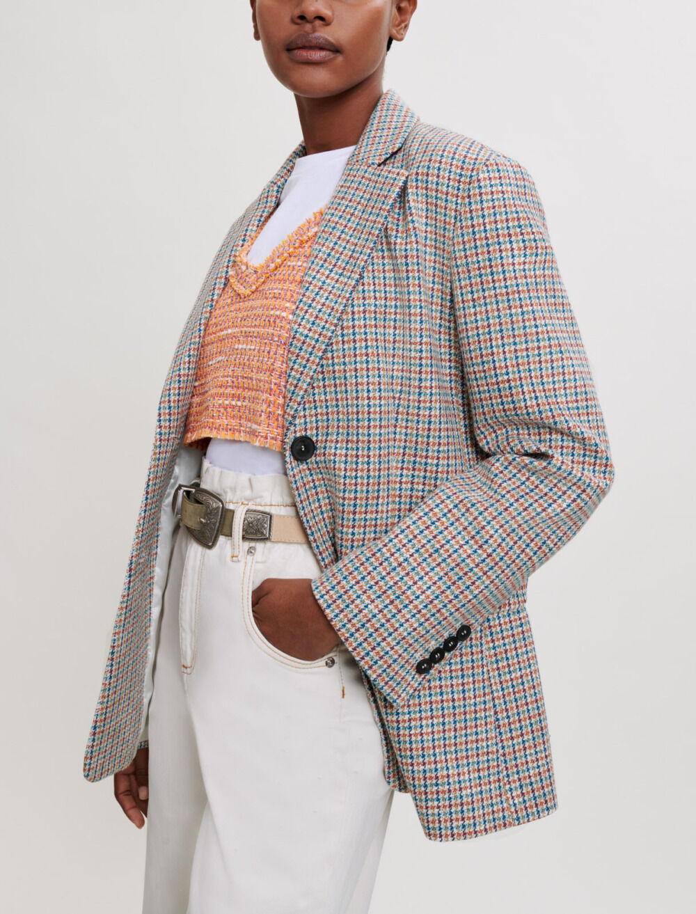 Houndstooth pattern suit jacket Houndstooth pattern suit jacket