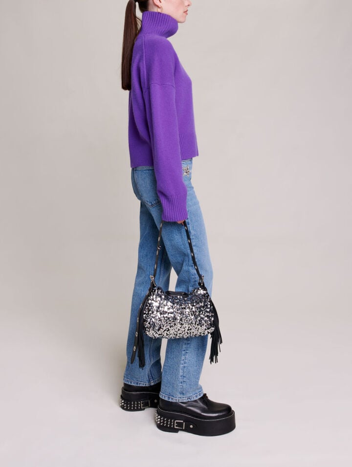 High neck cashmere sweater