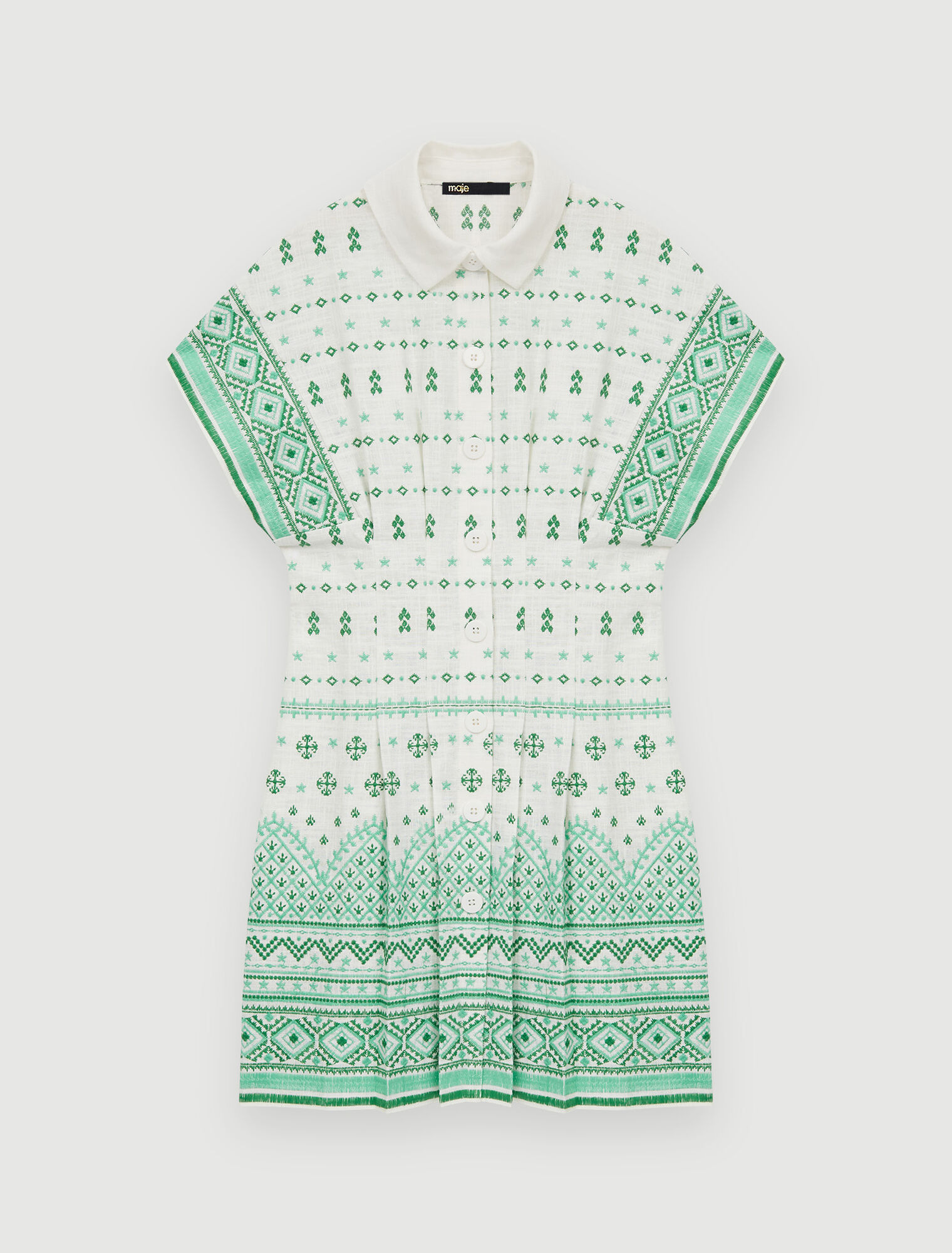 Guipure dress with opening at the waist