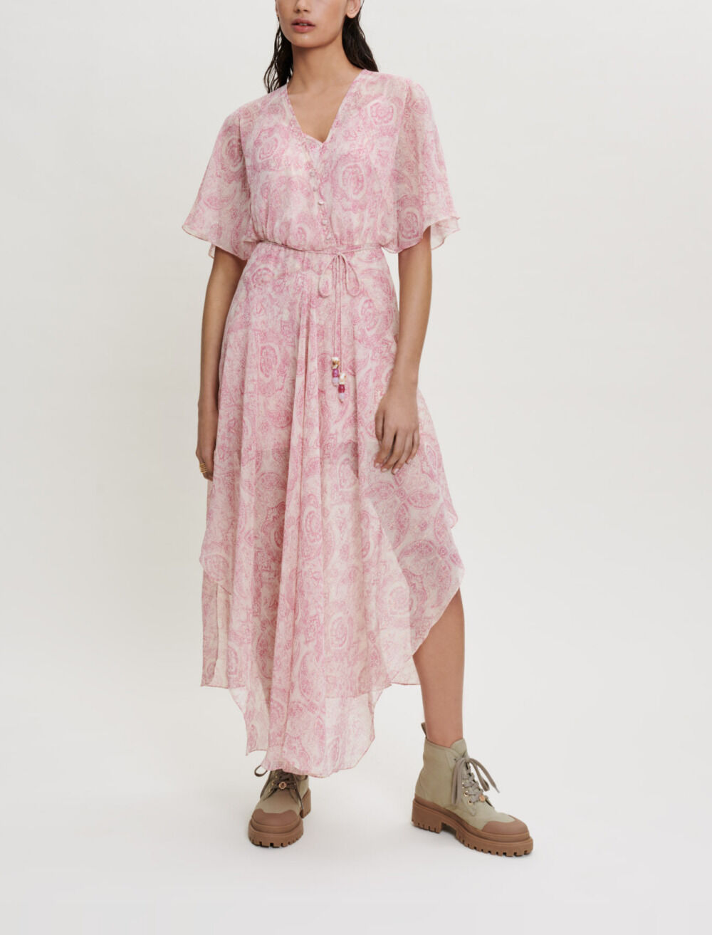 Paisley silk dress clearance