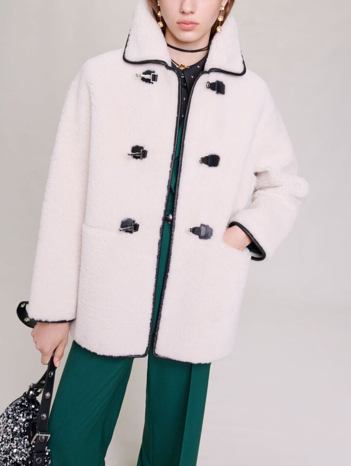 Mid-length shearling coat