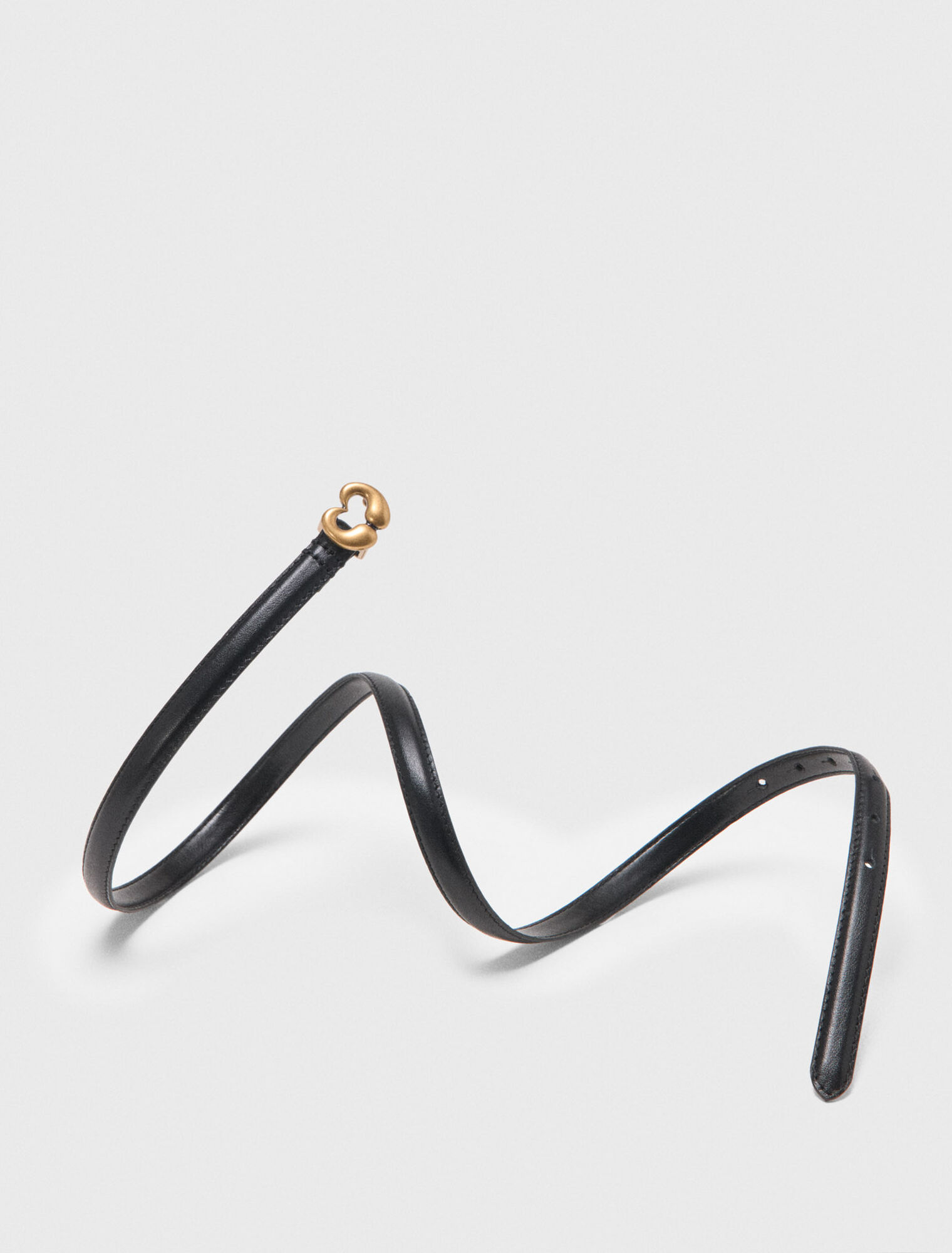 Slim leather belt