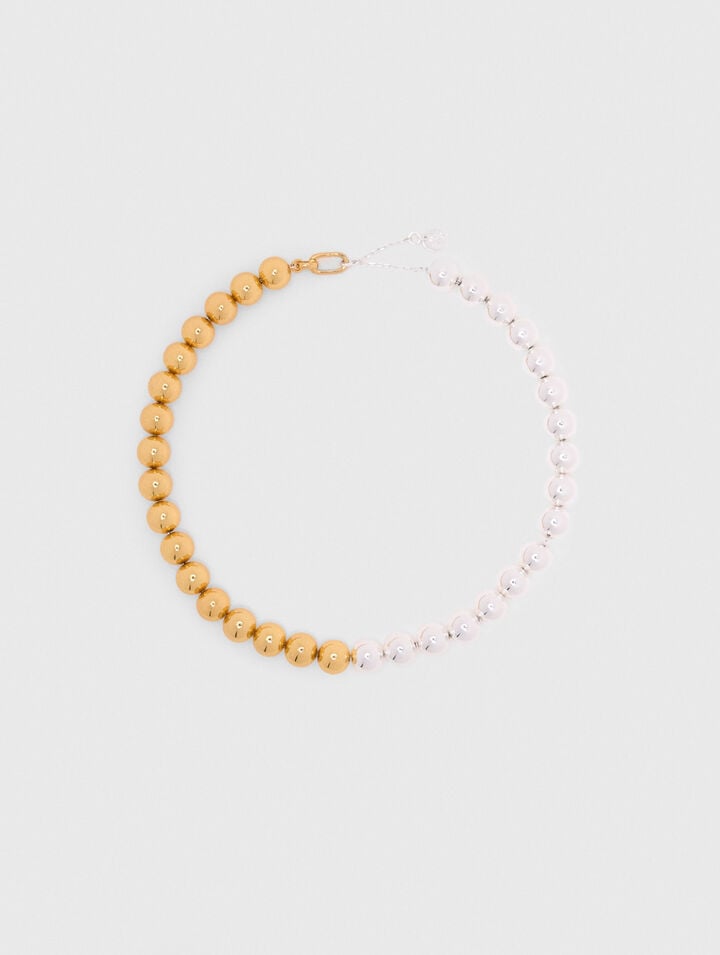 Two-tone pearl necklace