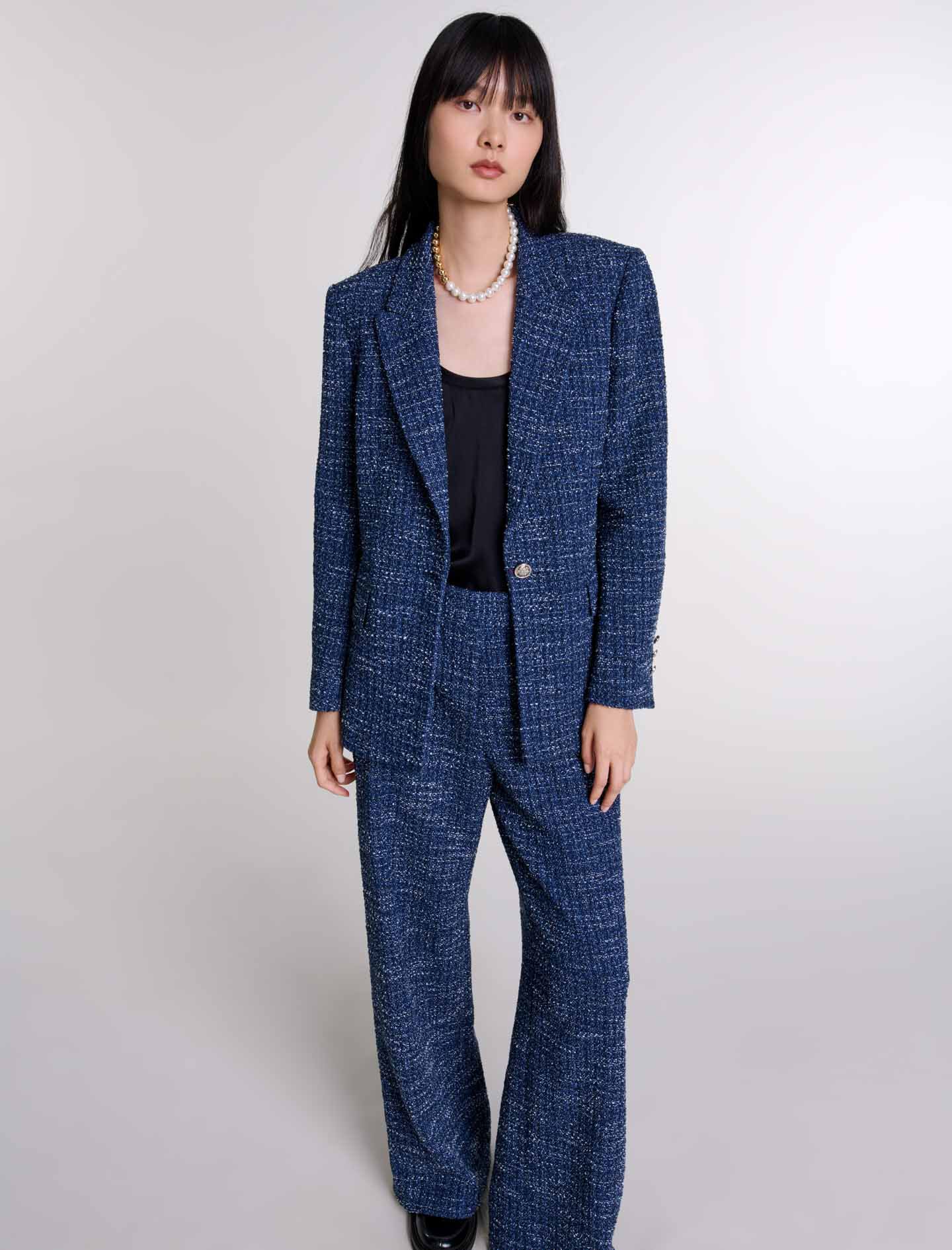 Tweed jacket Blue For Women | Maje Tweed jacket Blue For Women | Maje