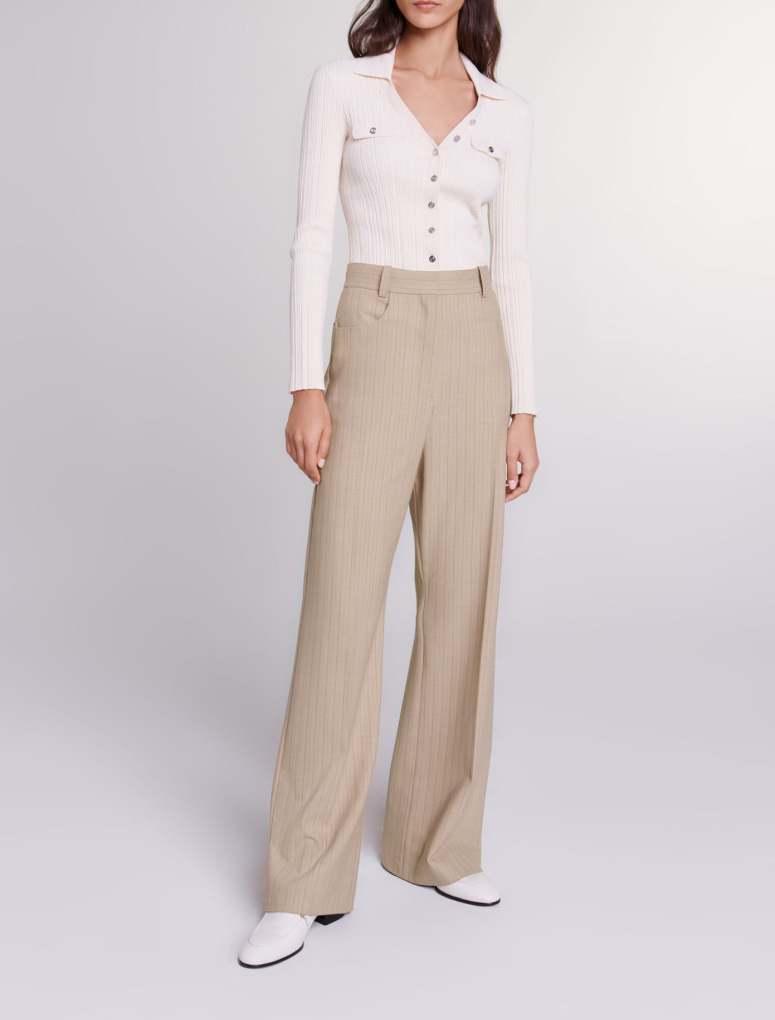High-waisted trousers