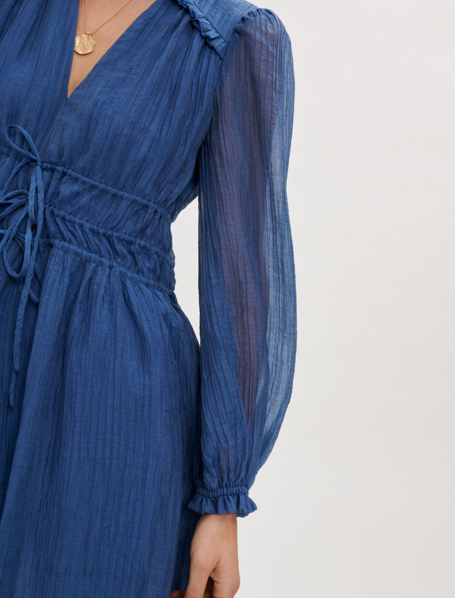 Voile dress with fitted waist