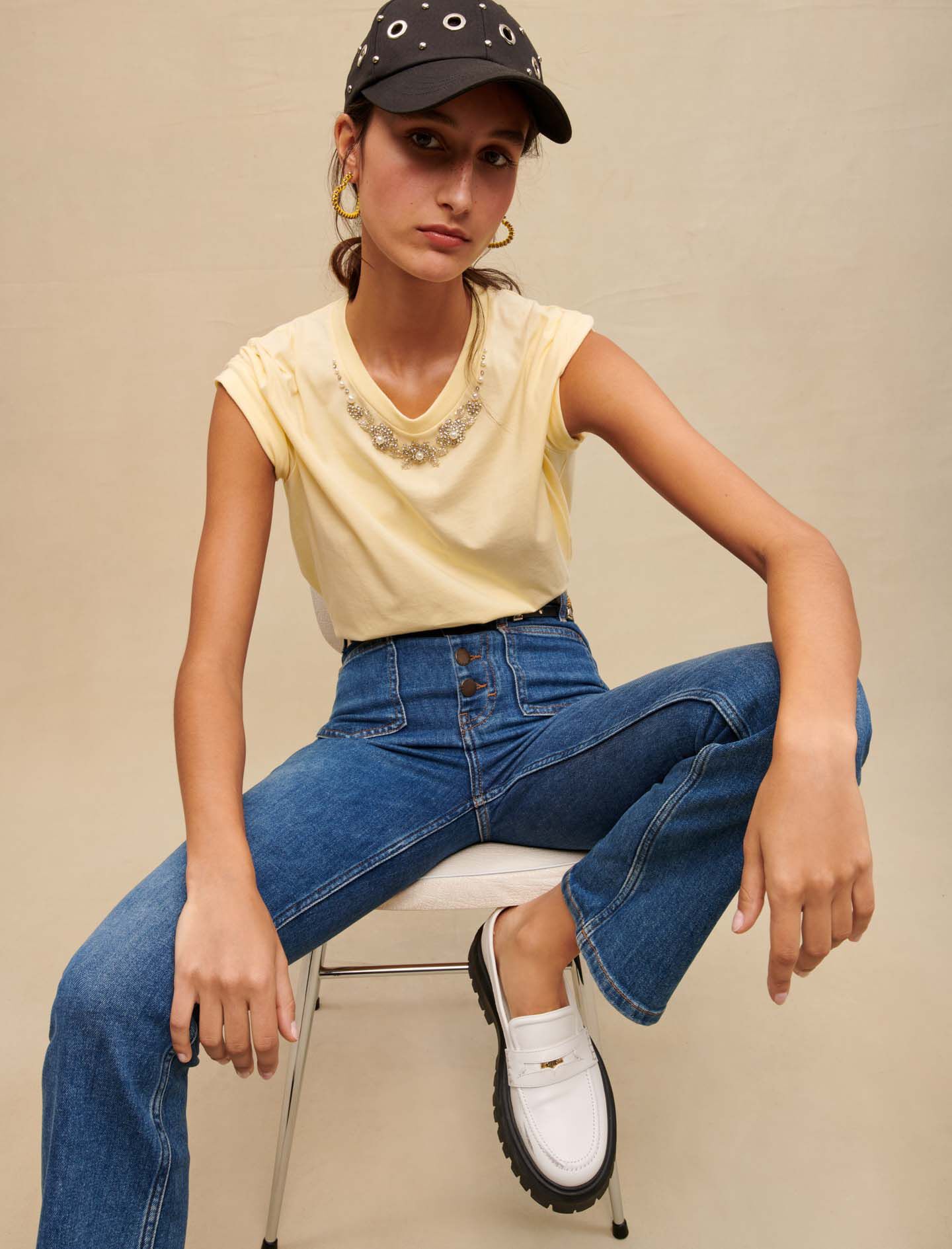 Double-pocket jeans with a slight flare Blue For Women | Maje