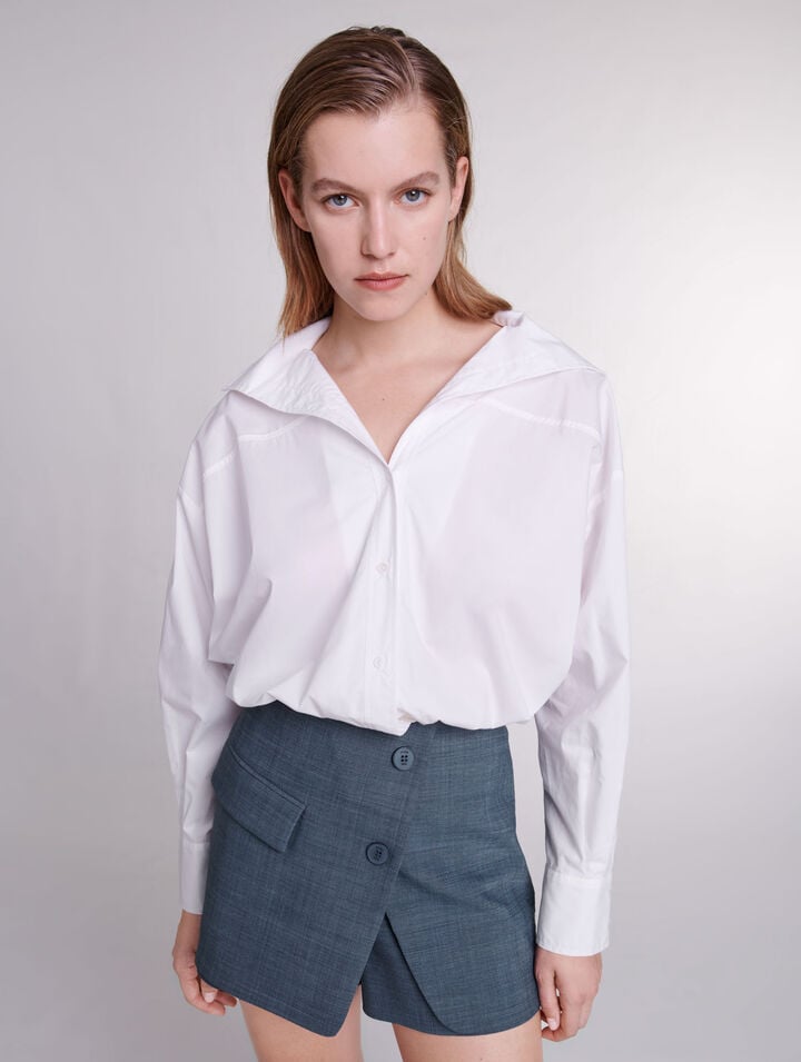 Cropped cotton shirt