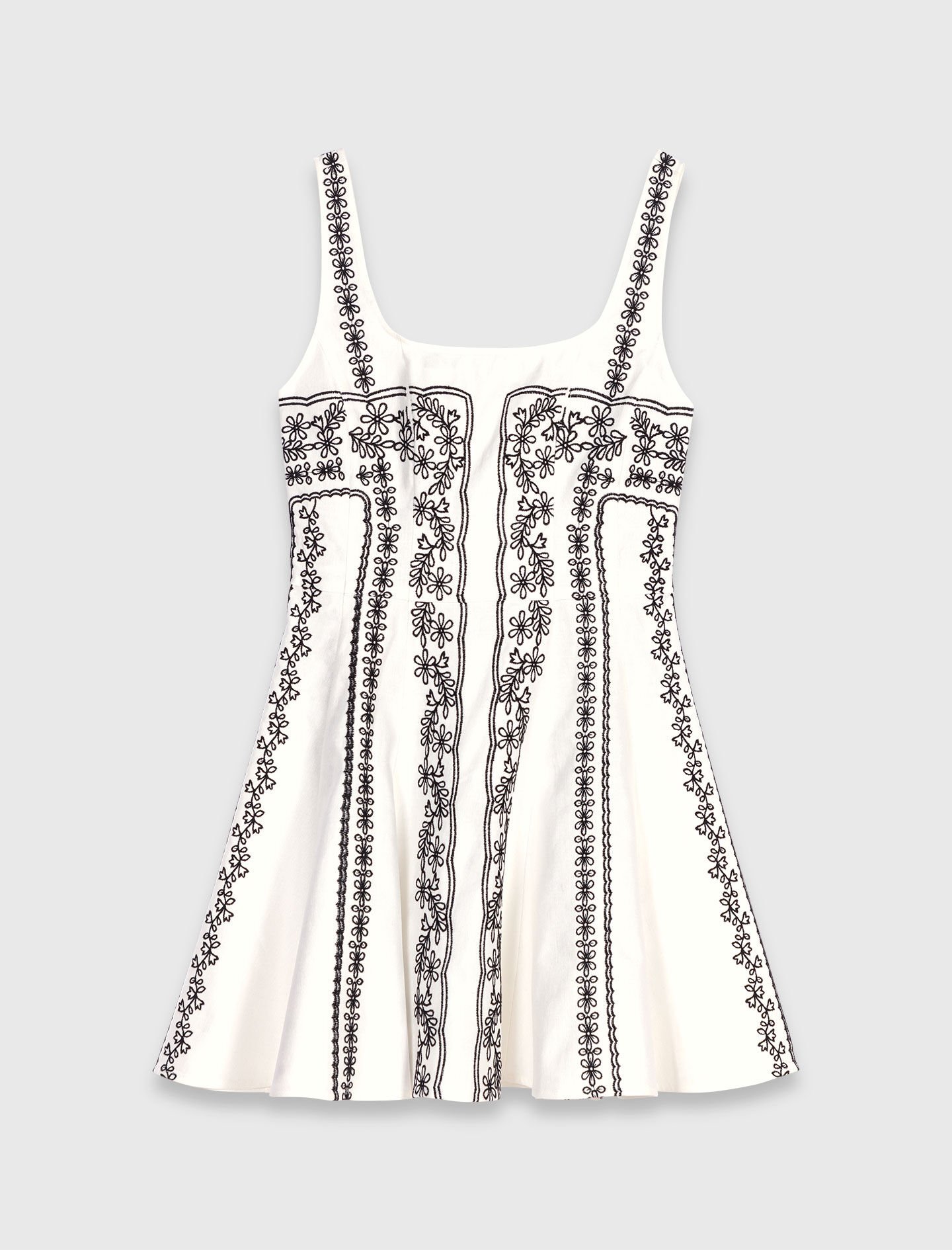 【新品タグ付き】Bicolor Draped Dress(ネイビーMサイズ) Mini embroidered strap dress Bicolor For Women | Maje