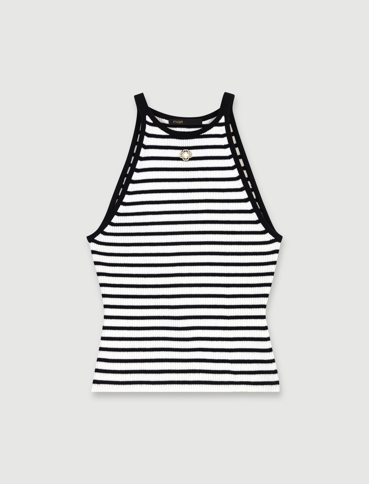 maje 2023 tops トップス Rhinestone striped shirt Bicolor For Women | Maje