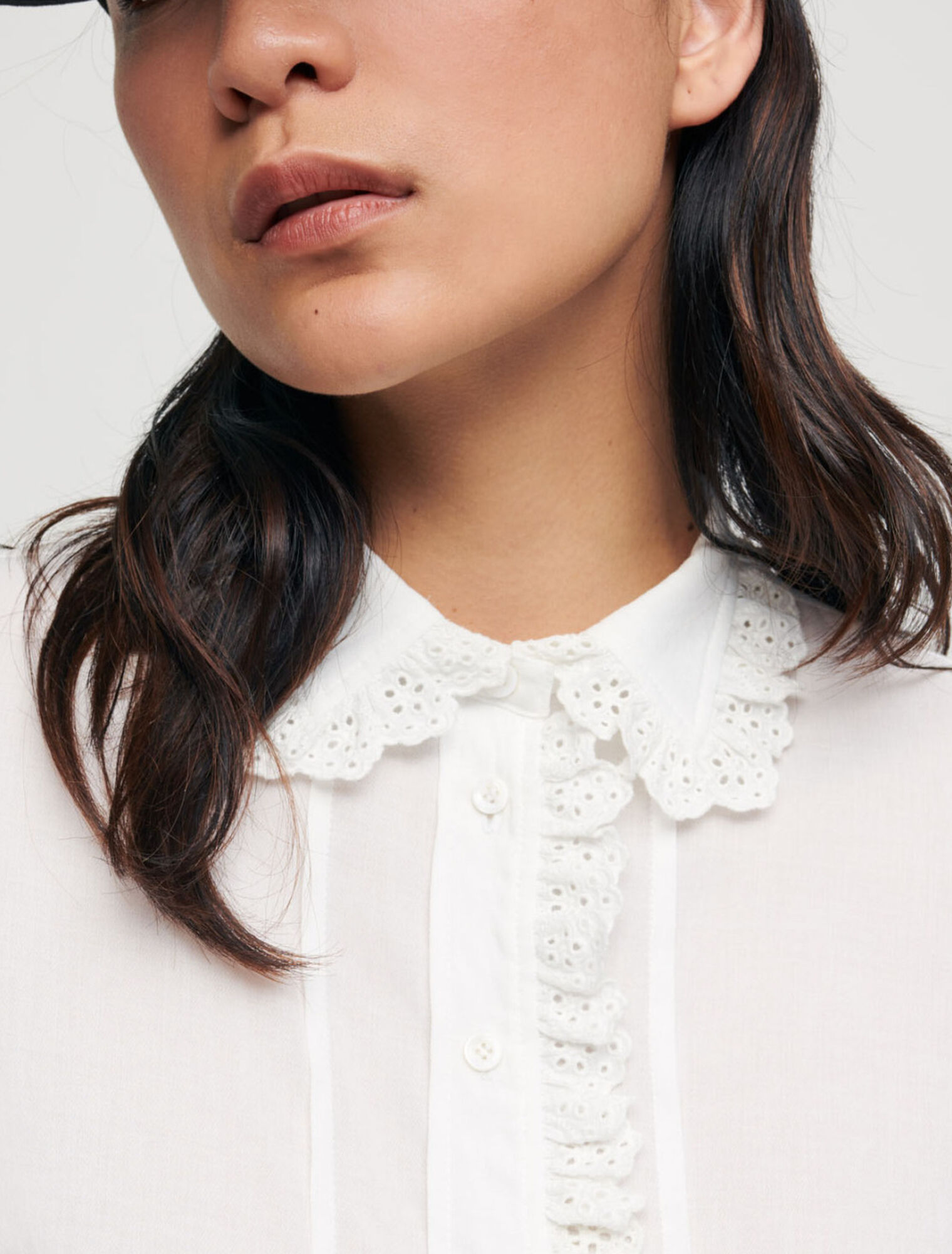 Voile shirt with Peter Pan collar