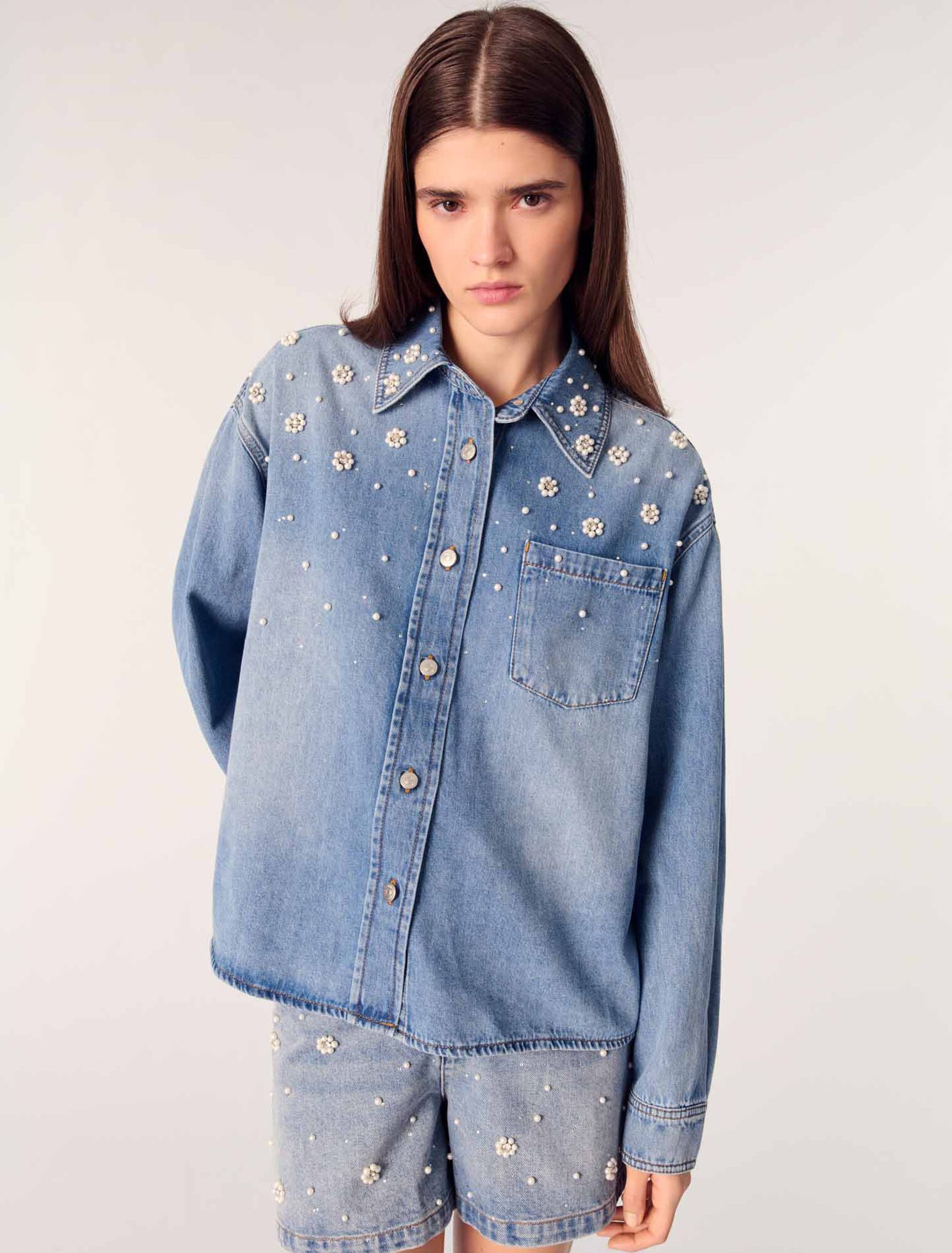Denim shirt jacket