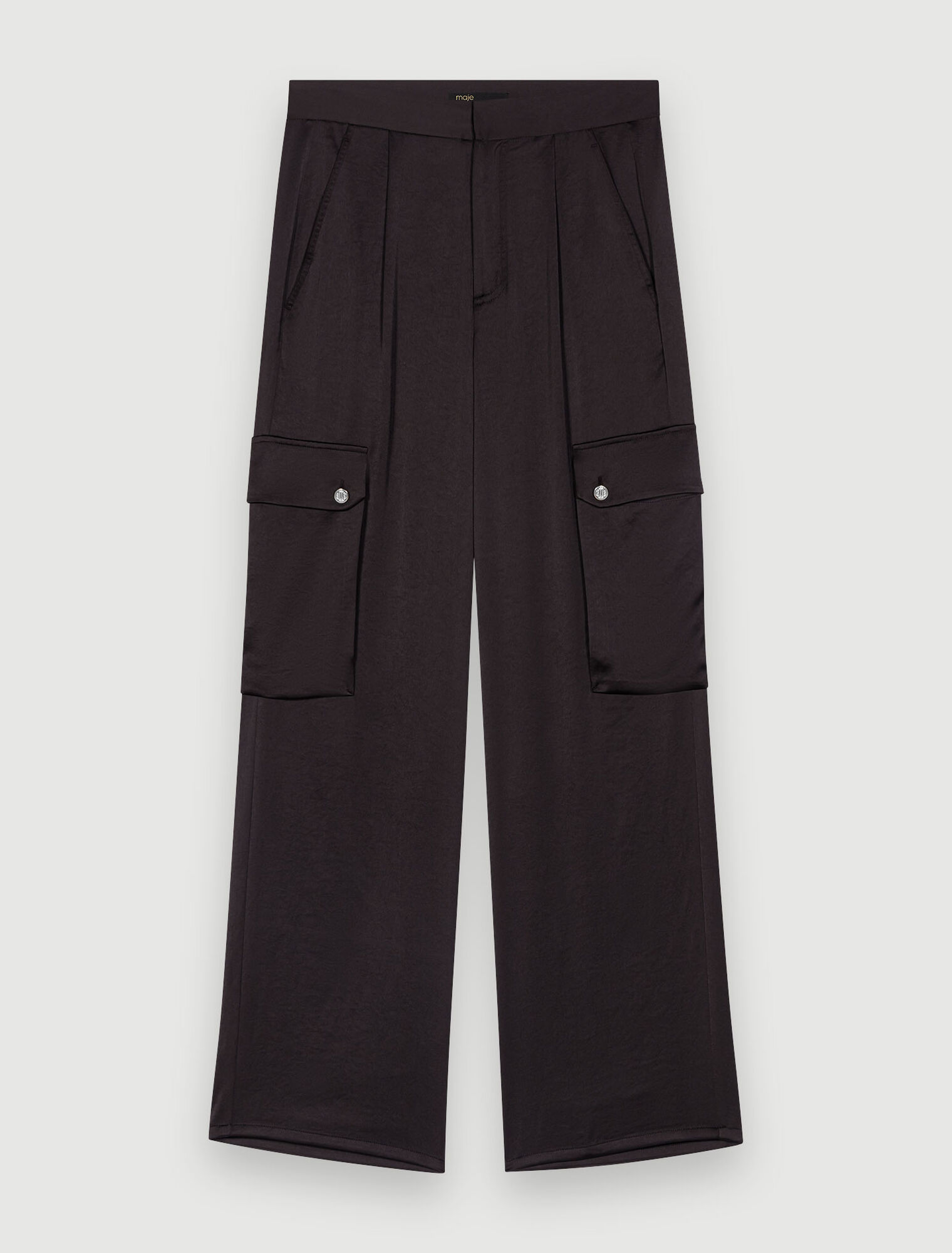 Satiny cargo trousers