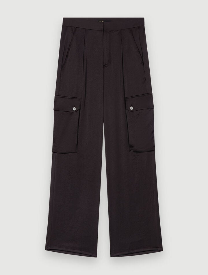 Satiny cargo trousers
